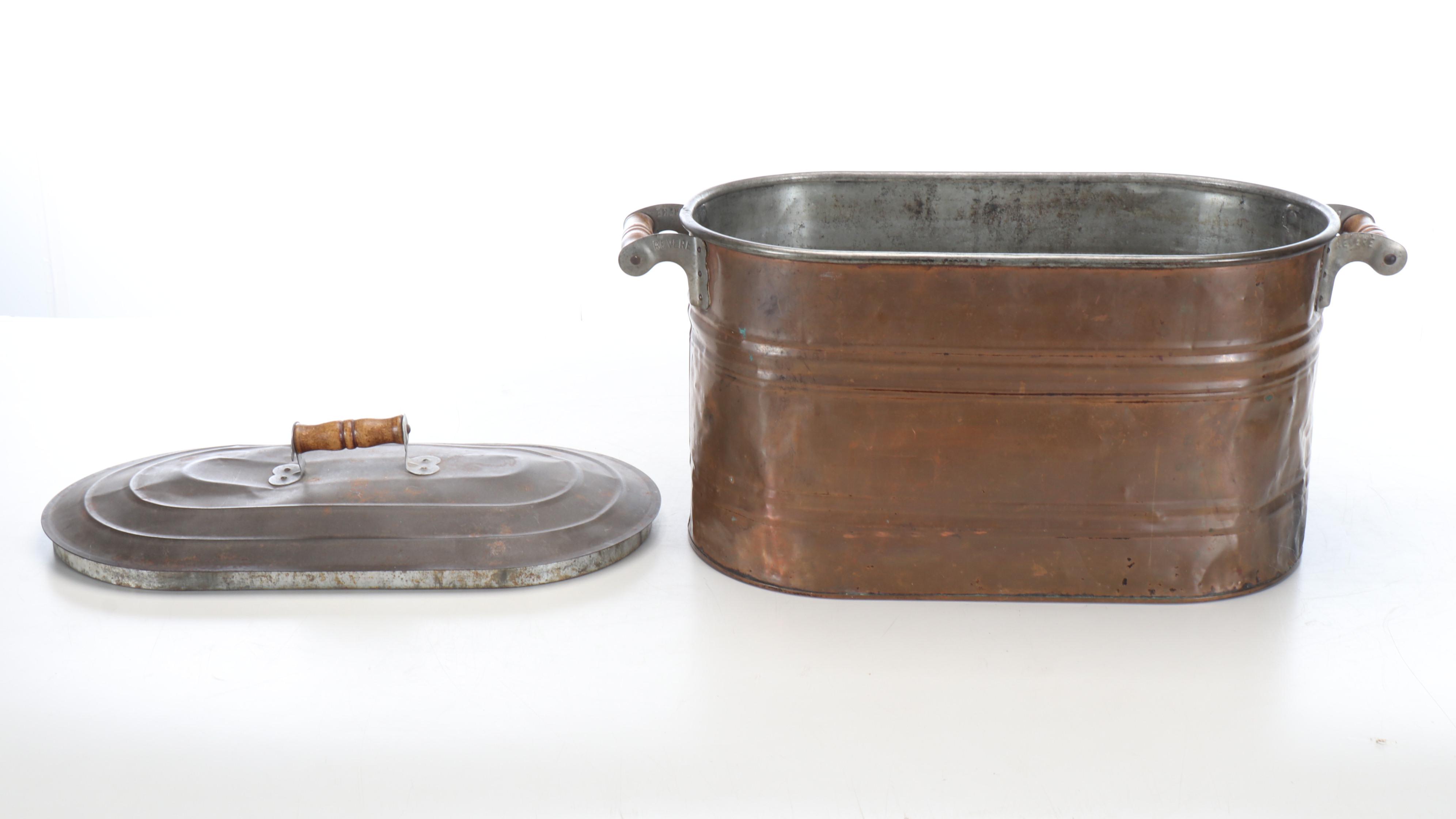 Revere Copper Boiler Wash Tub, Mid-20th Century