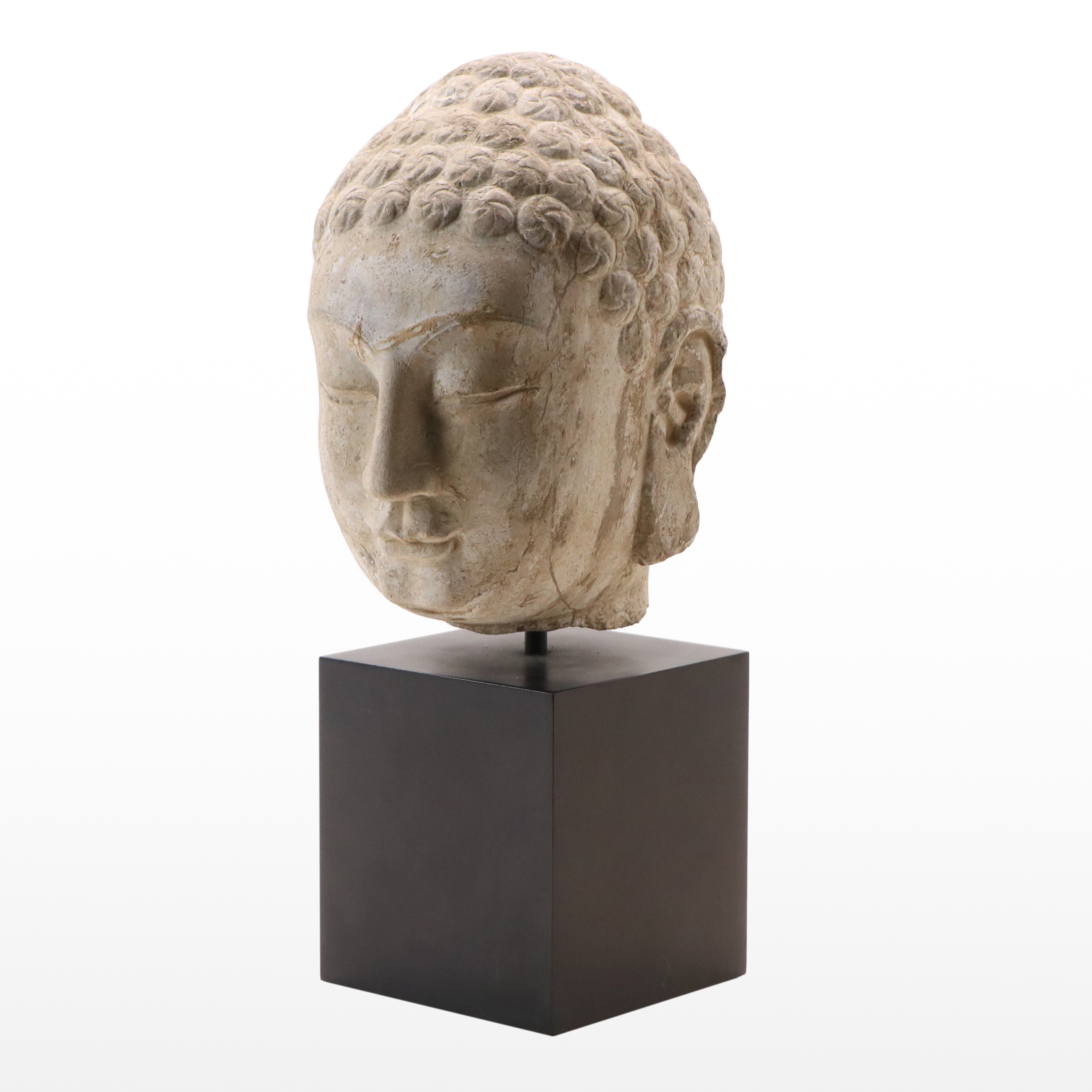 Northern Qi Dynasty Buddha Head Limestone Sculpture, 6th Century