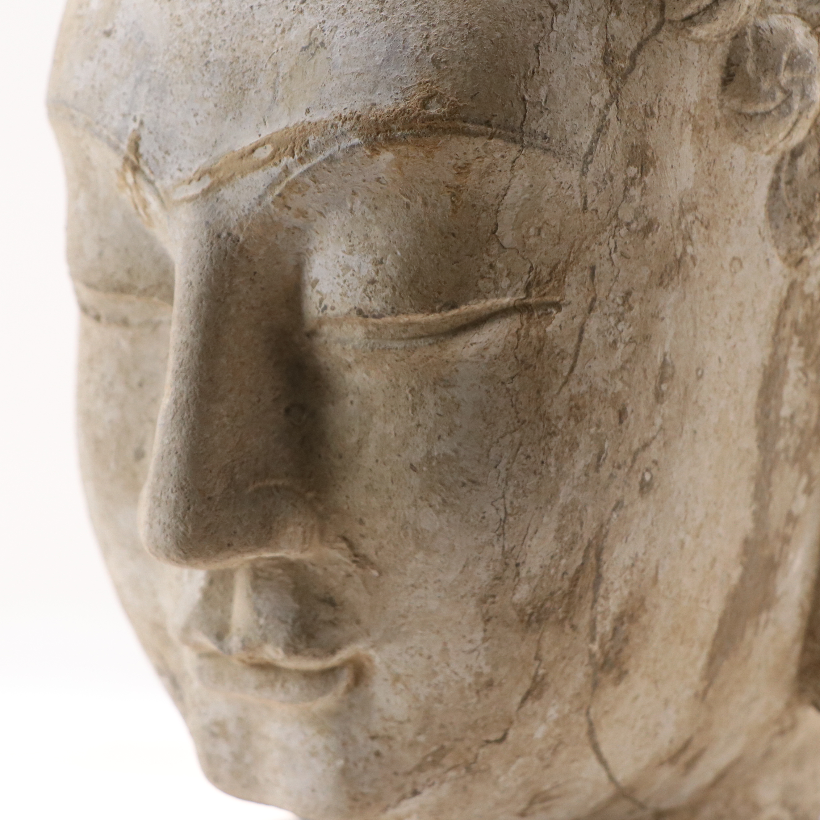 Northern Qi Dynasty Buddha Head Limestone Sculpture, 6th Century