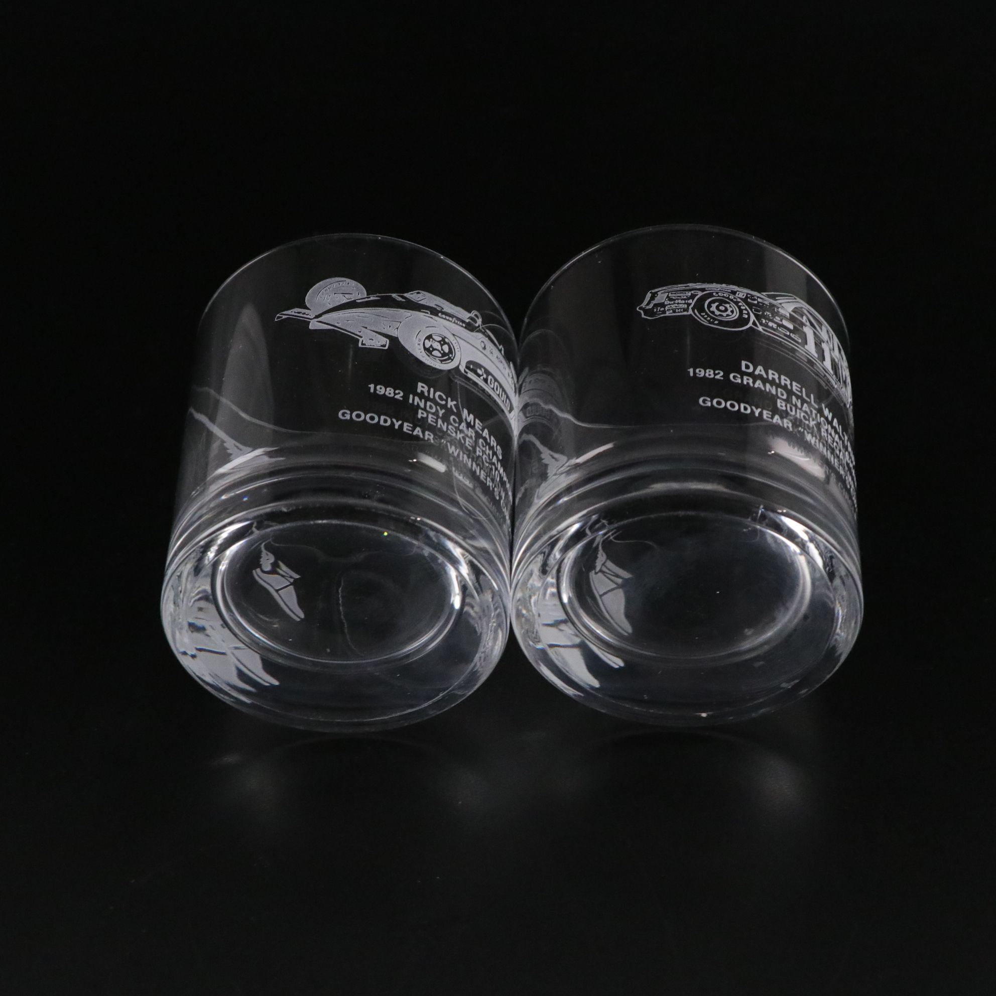 Etched Goodyear Rocks Glasses & Golf Course Double Old Fashioned Glasses