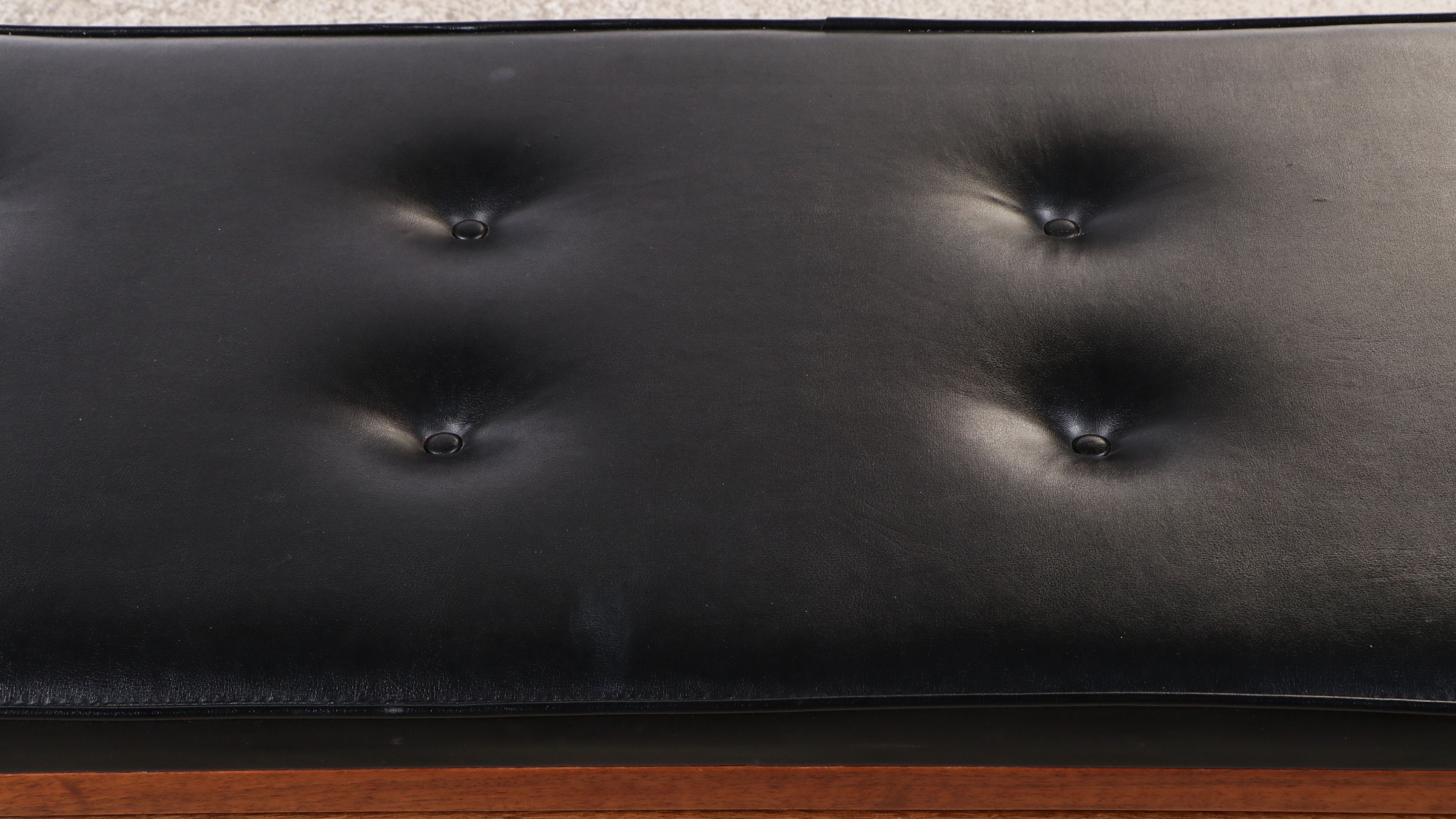 Lane Mid Century Modern Cedar Lined Walnut Chest with Button Tufted Cushion