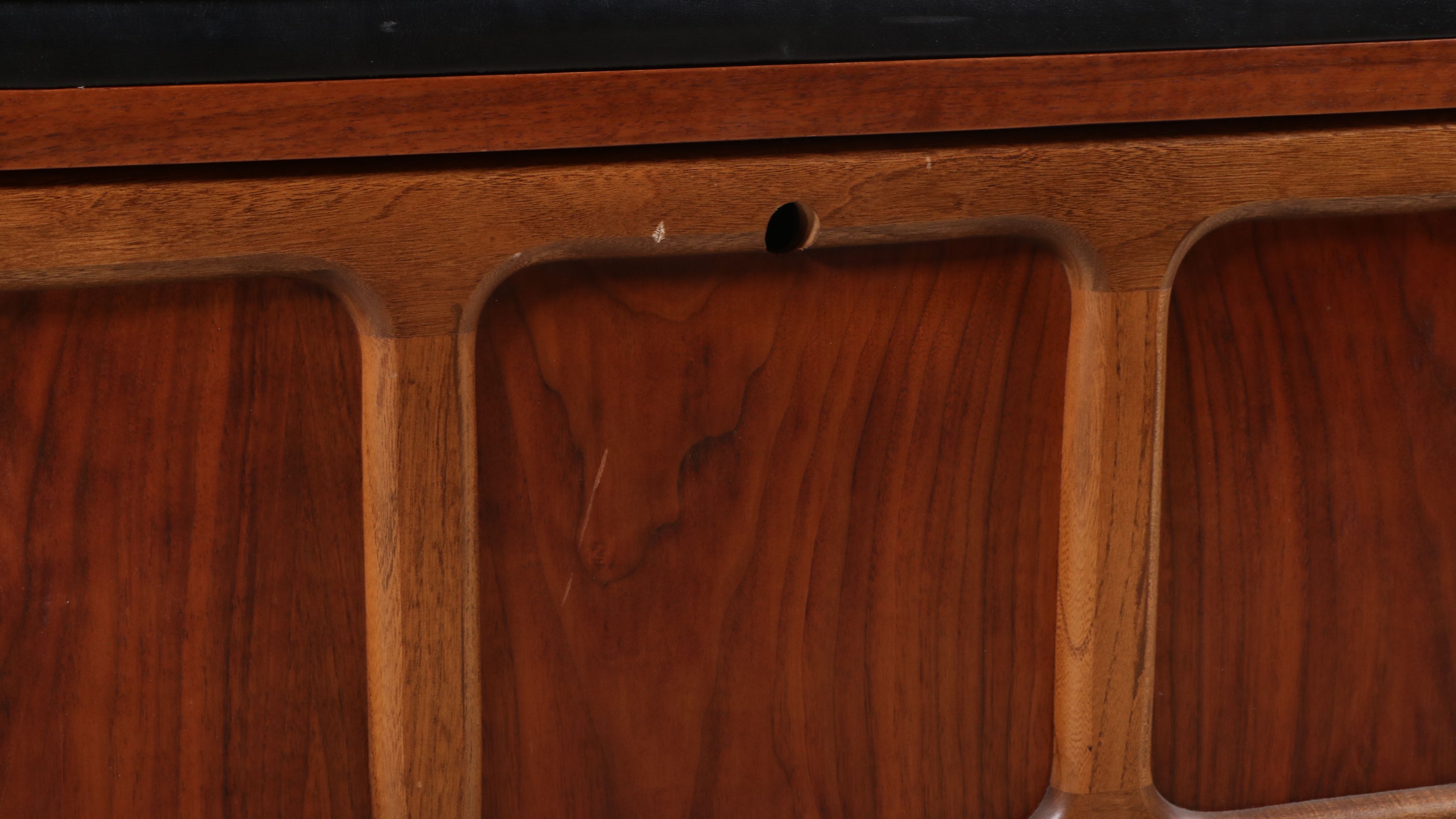 Lane Mid Century Modern Cedar Lined Walnut Chest with Button Tufted Cushion