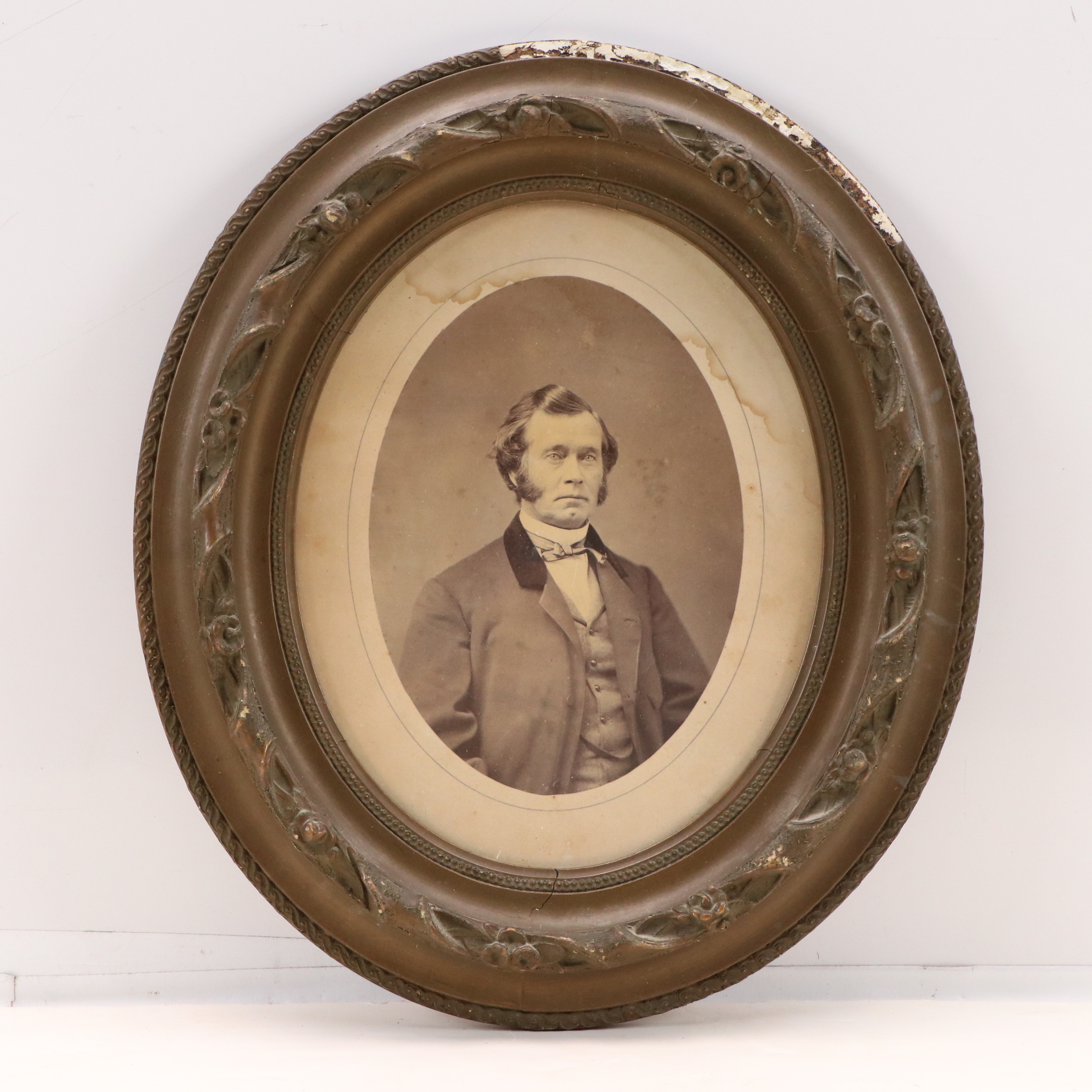 Gouache Painting and Silver Gelatin Photograph Portraits of Gentlemen