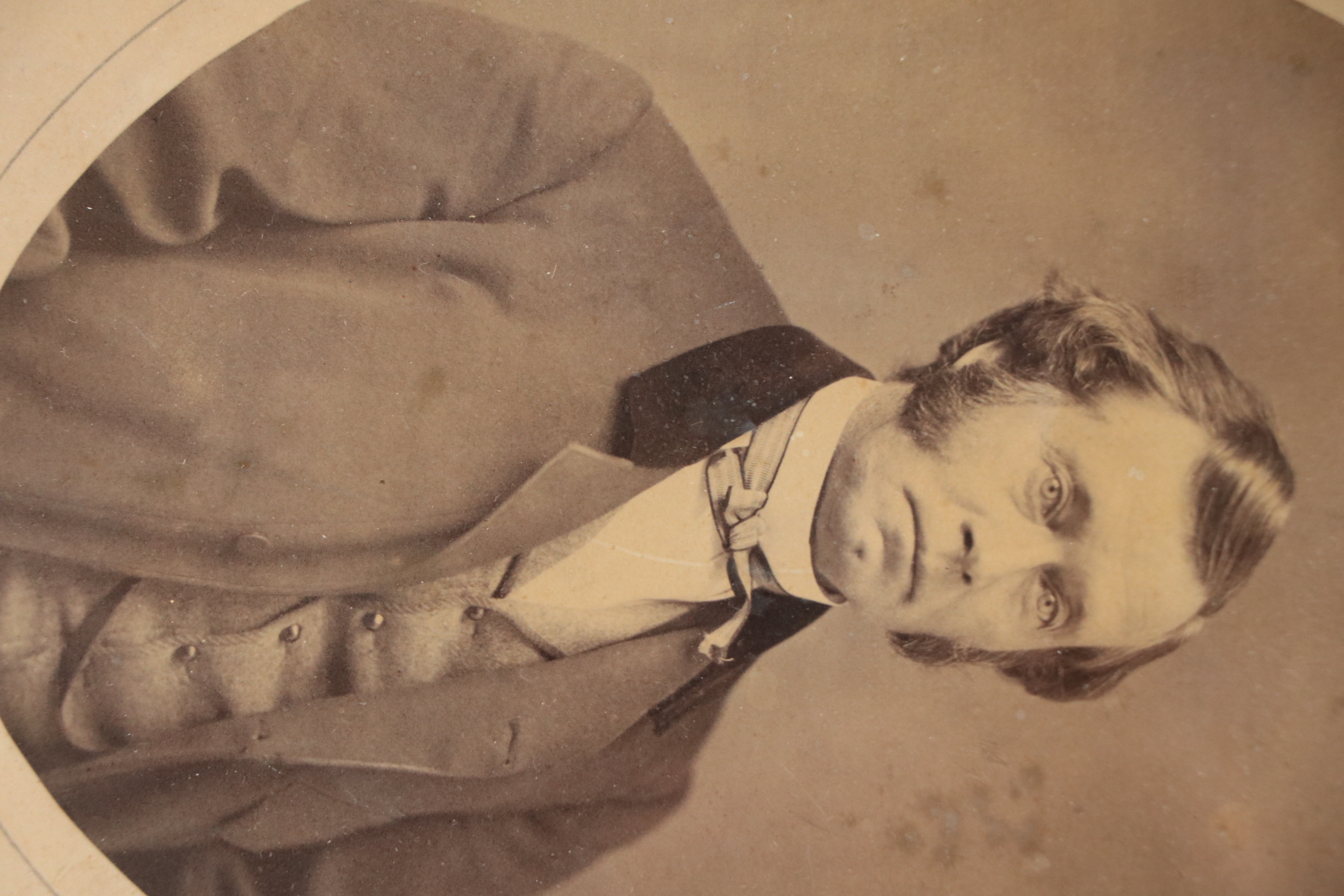 Gouache Painting and Silver Gelatin Photograph Portraits of Gentlemen