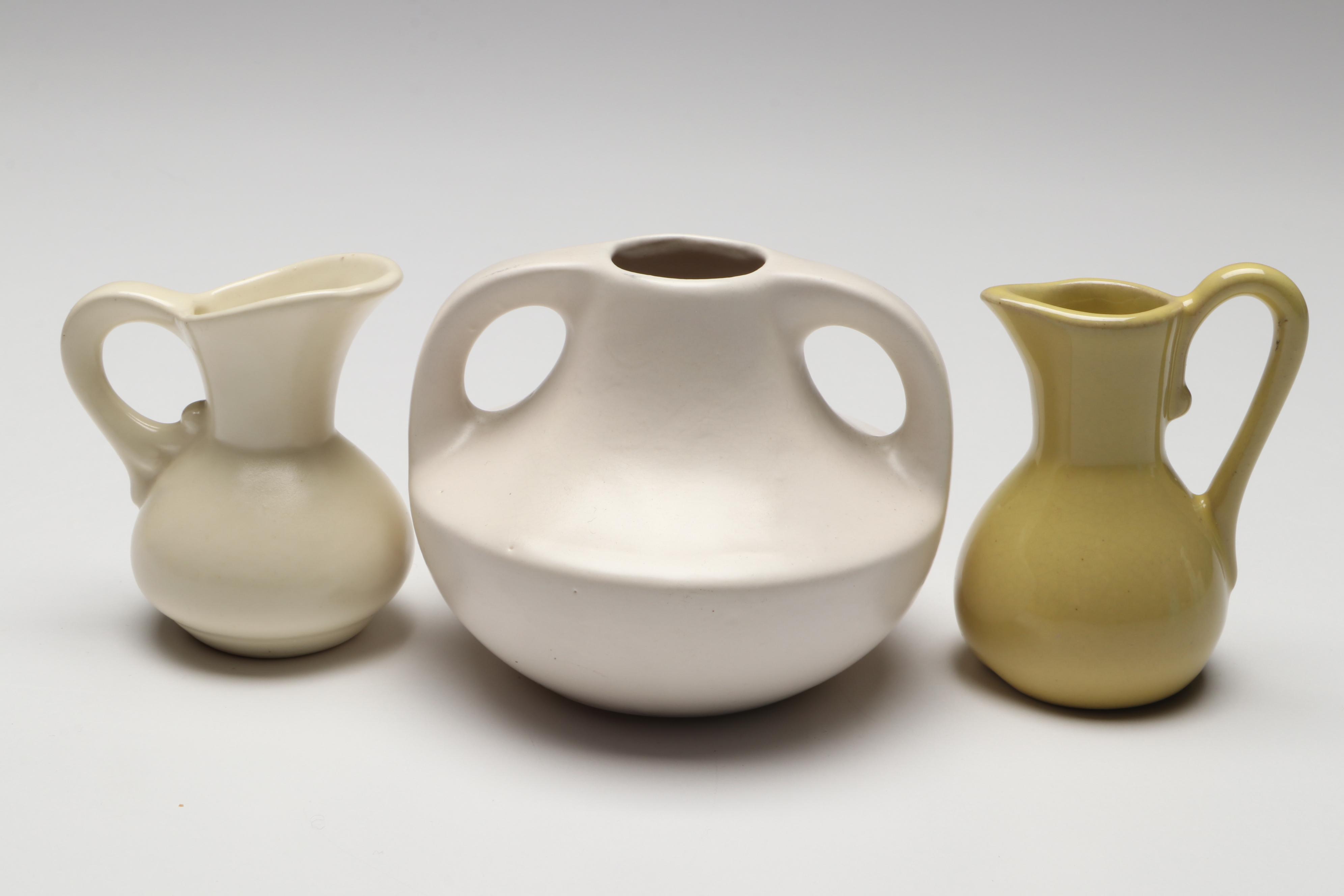 Miniature Ceramic Vases and Pitchers with Pie Bird