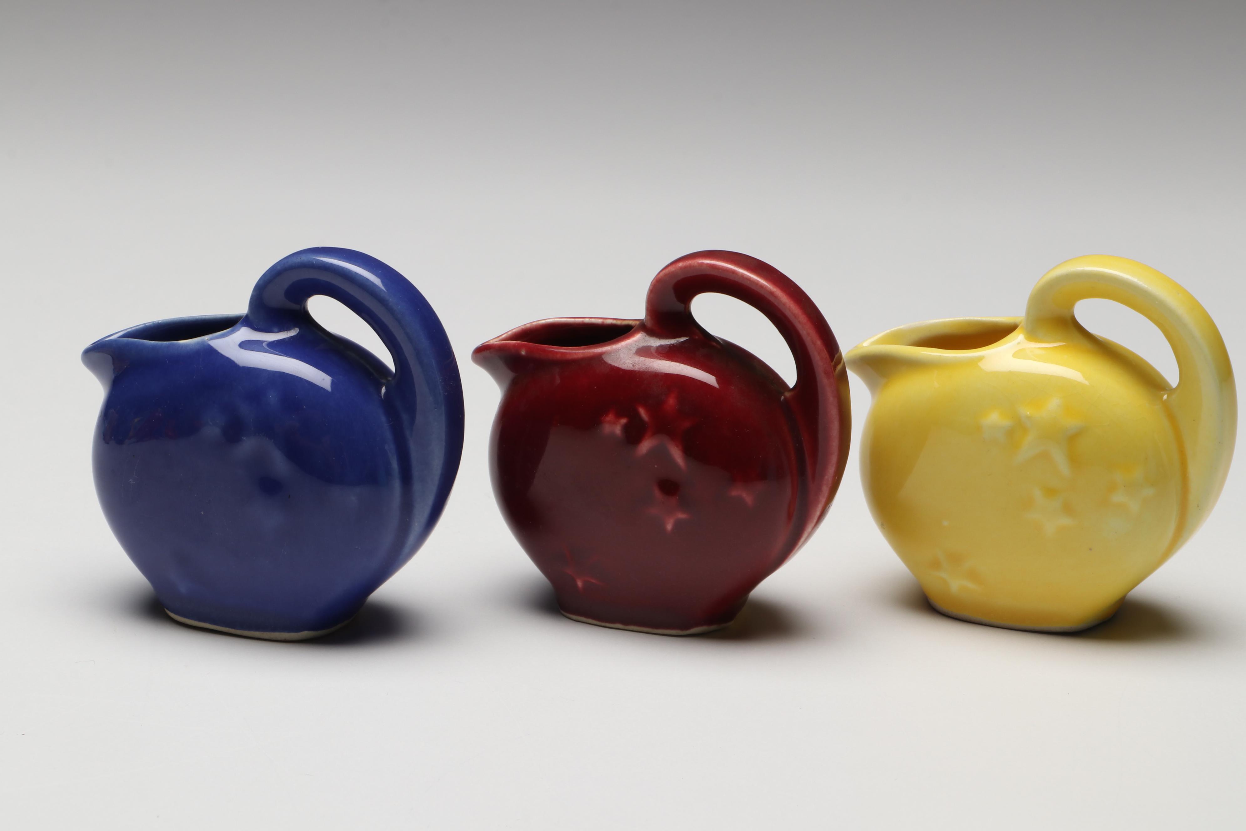 Miniature Ceramic Vases and Pitchers with Pie Bird