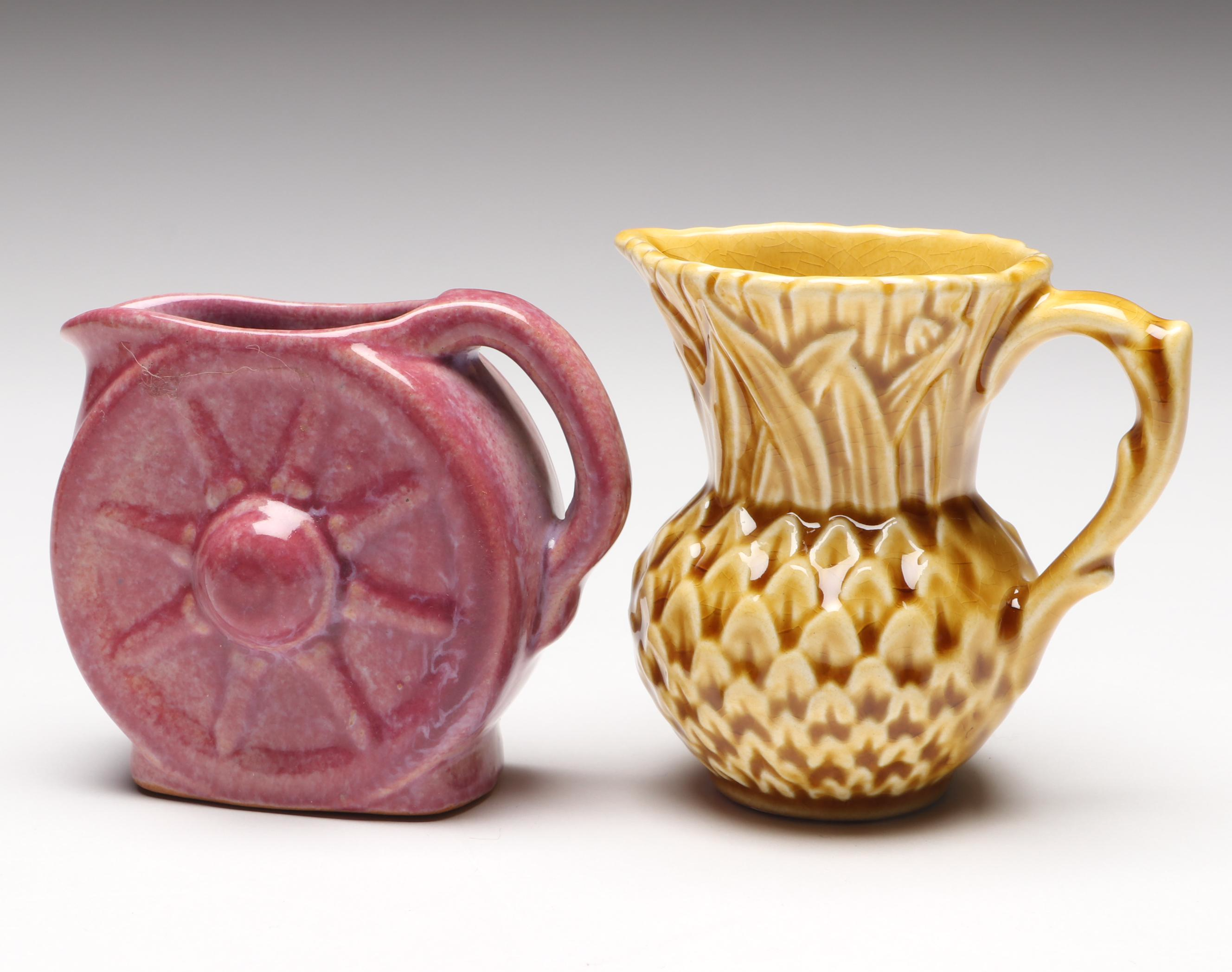 Miniature Ceramic Vases and Pitchers with Pie Bird