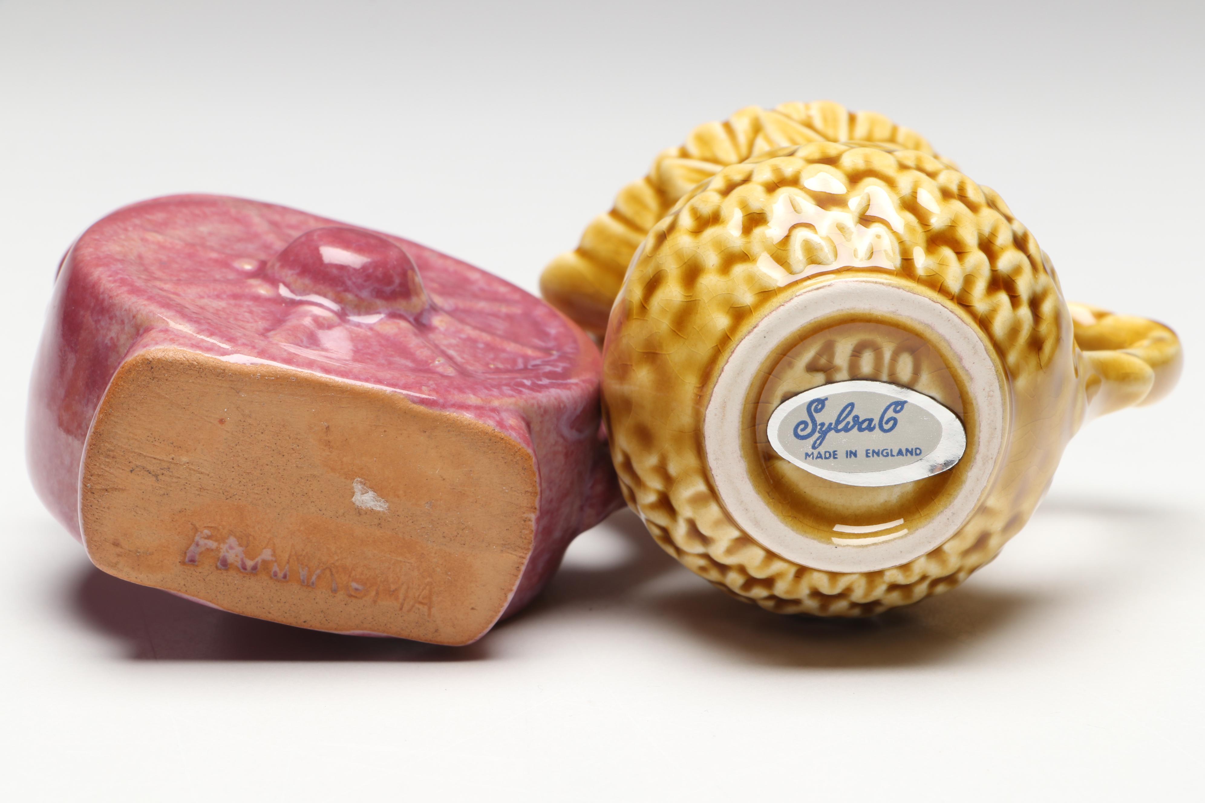 Miniature Ceramic Vases and Pitchers with Pie Bird