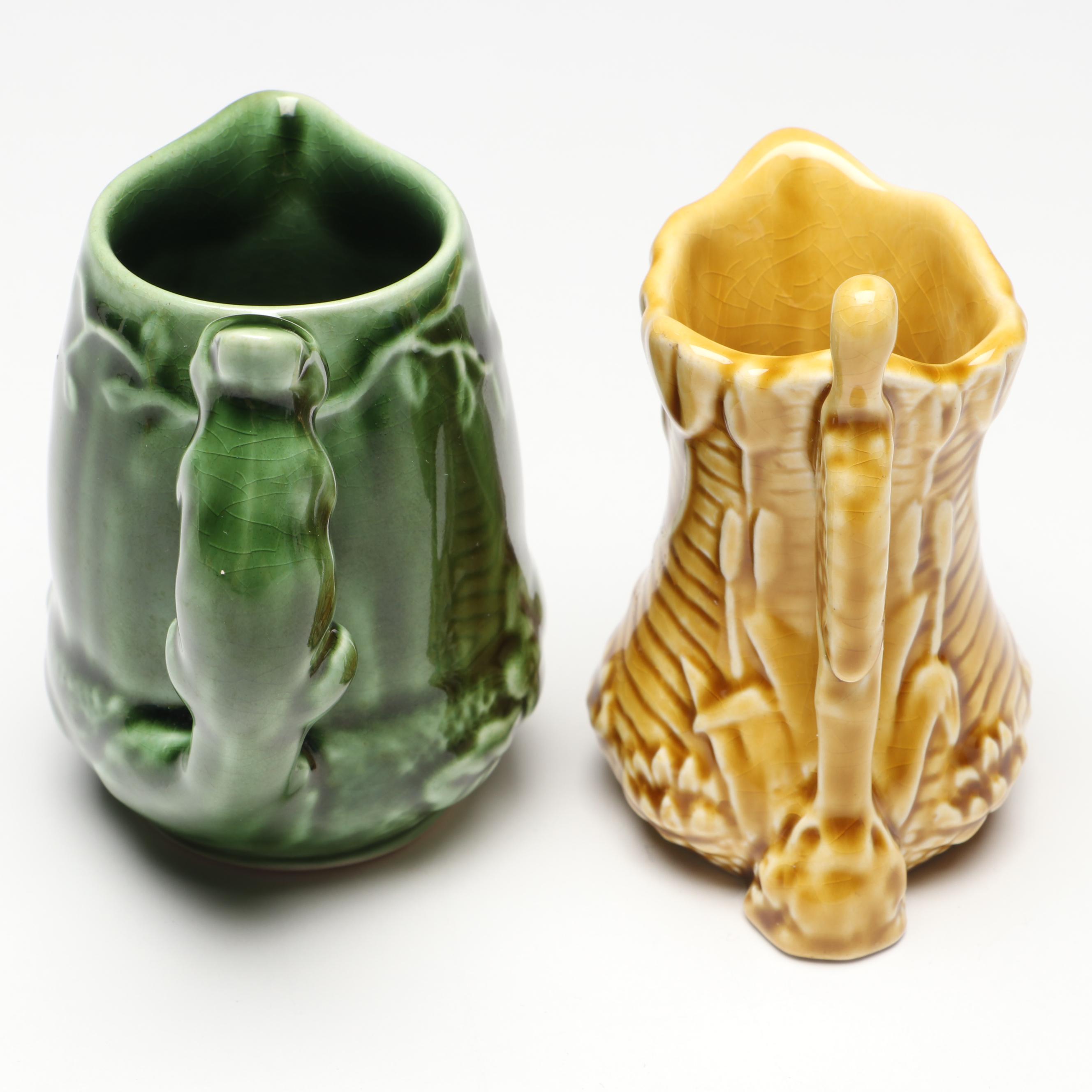 Miniature Ceramic Vases and Pitchers with Pie Bird