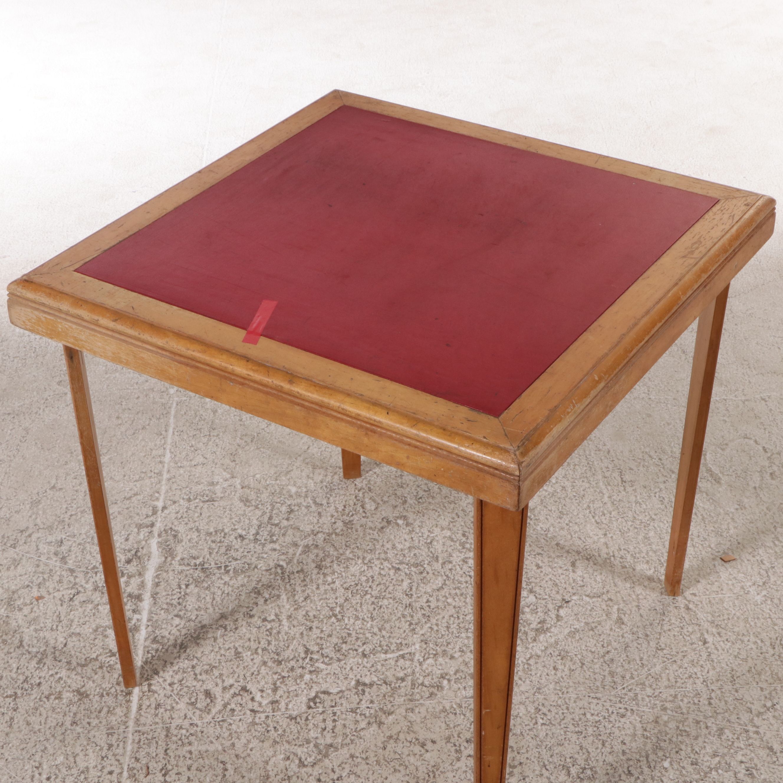 Stakmore Arts & Crafts Style Vinyl and Wood Folding Table and Chairs Set