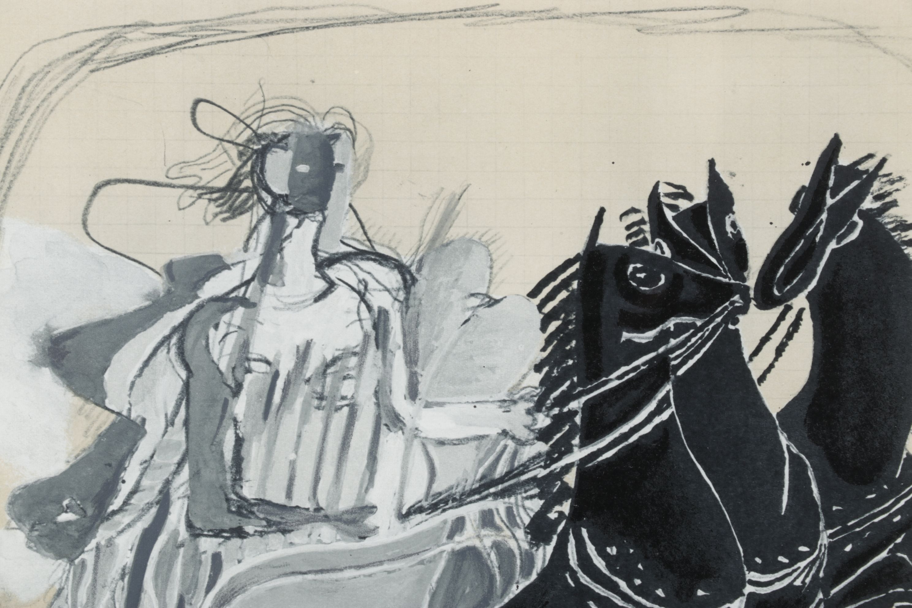 Lithograph After Georges Braque "Chariot and Horse," 1955