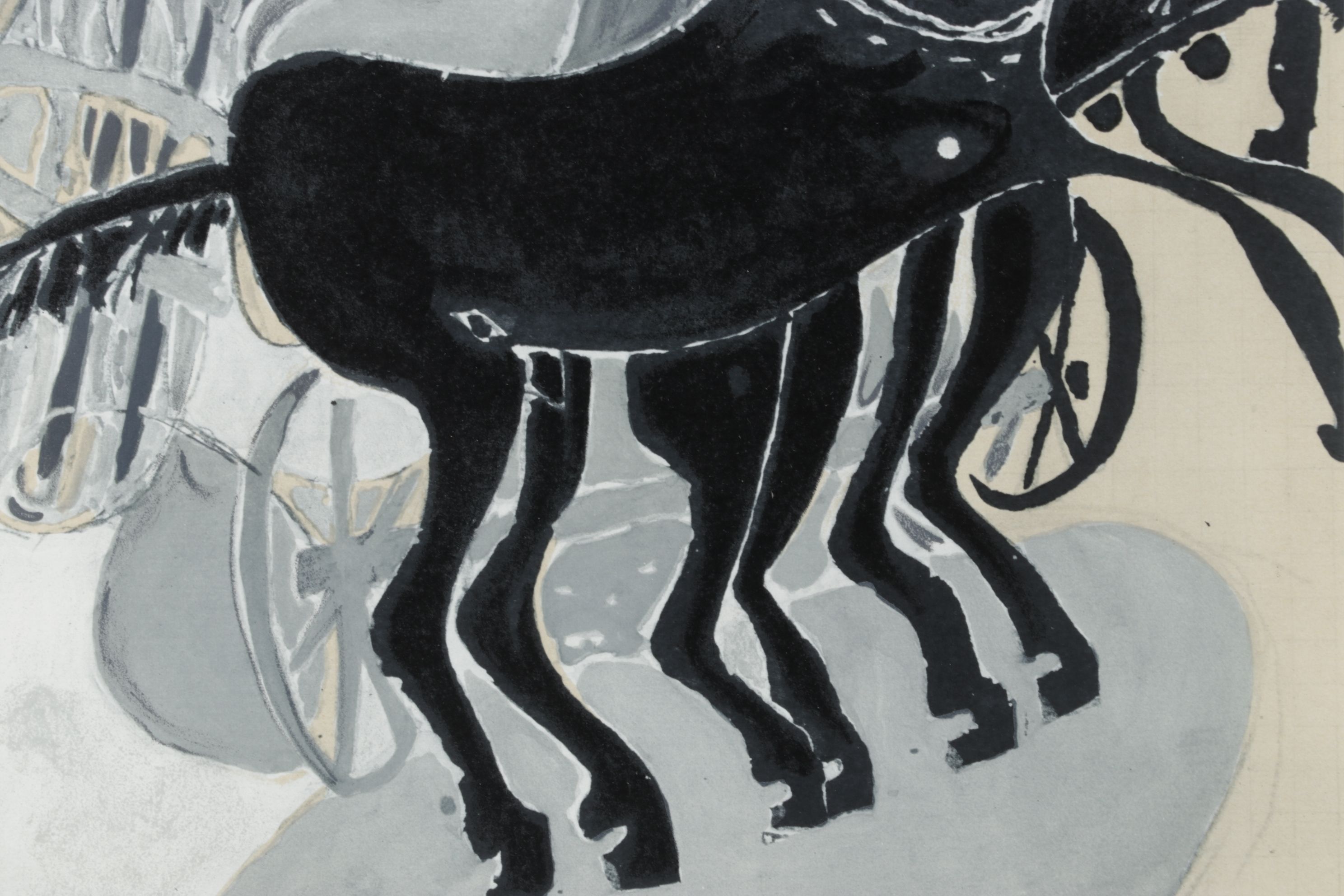 Lithograph After Georges Braque "Chariot and Horse," 1955