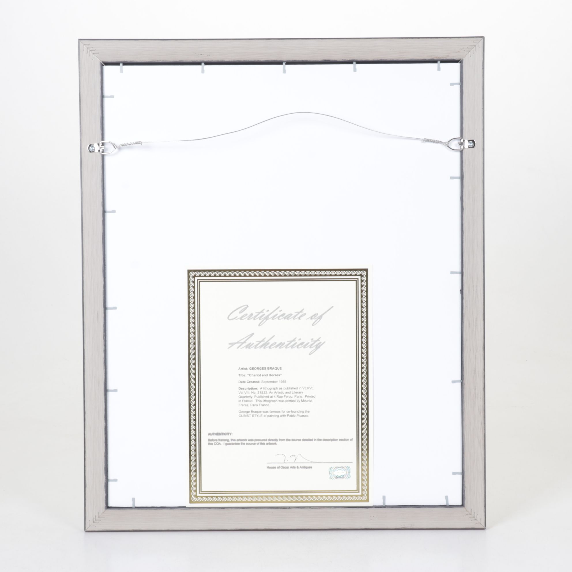 Lithograph After Georges Braque "Chariot and Horse," 1955