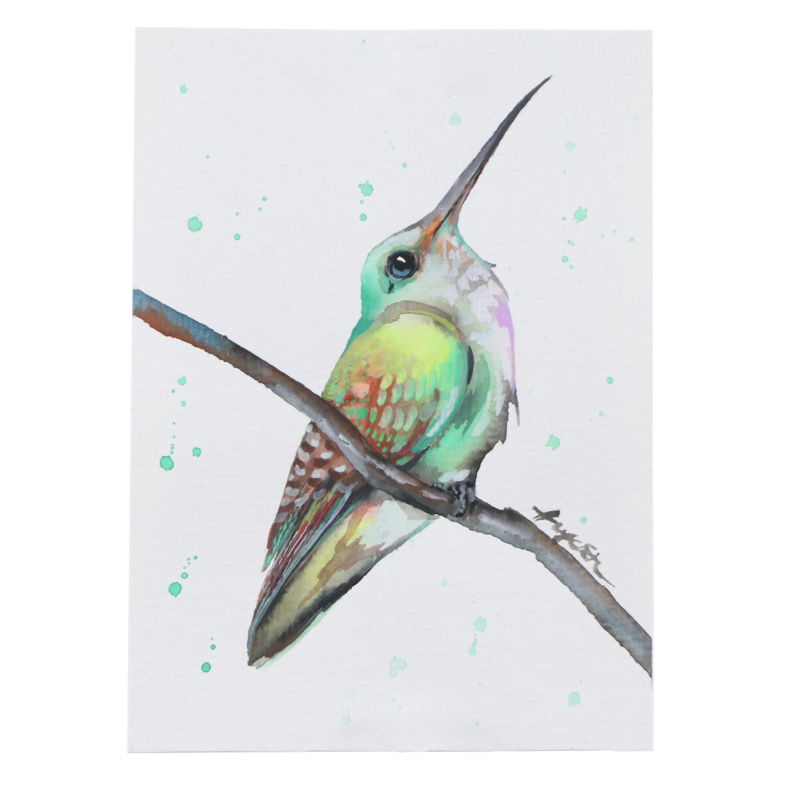 Anne Gorywine Watercolor Painting of Bird, 2023