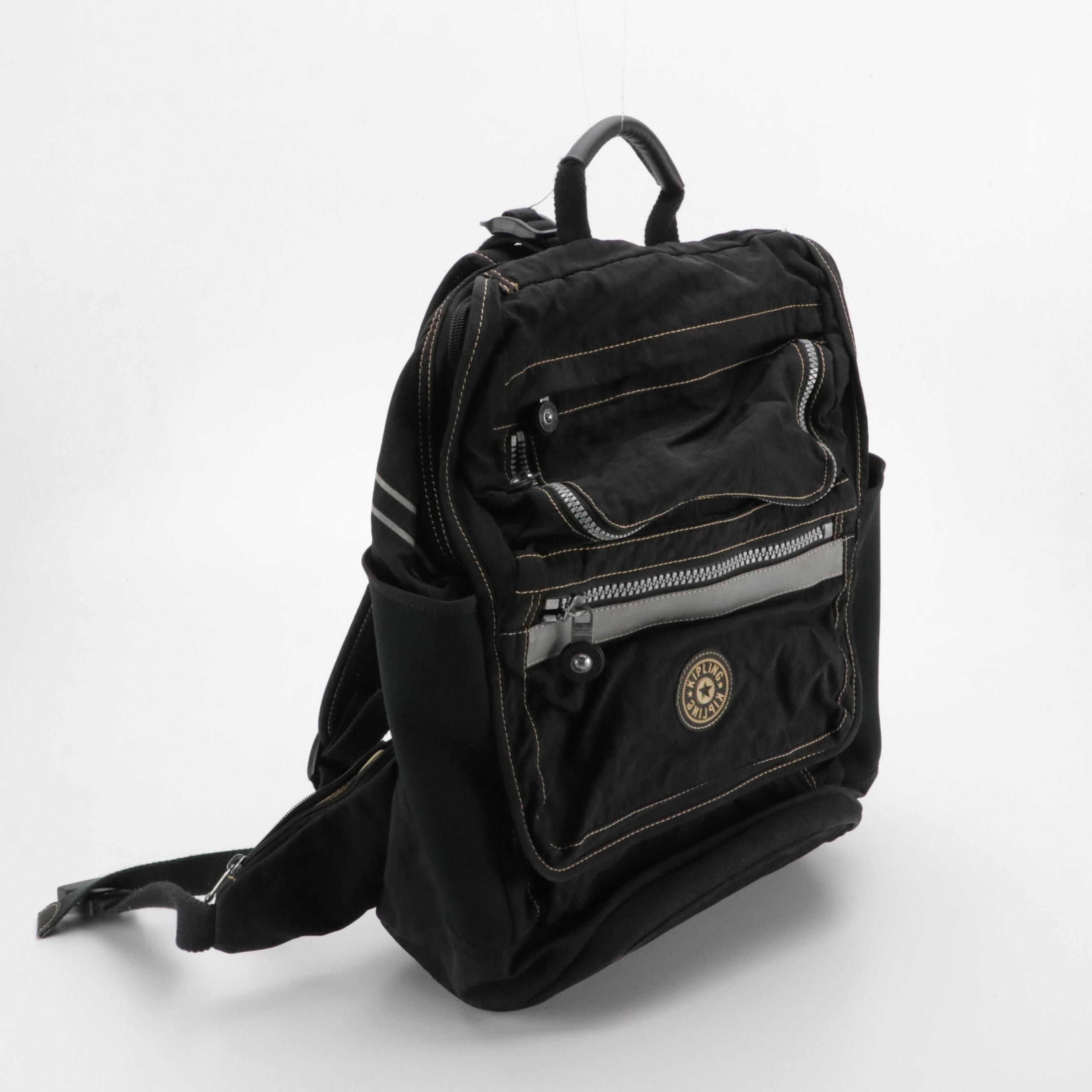 Kipling Black Nylon Flap Backpack, The North Face Violet Hiking Backpack