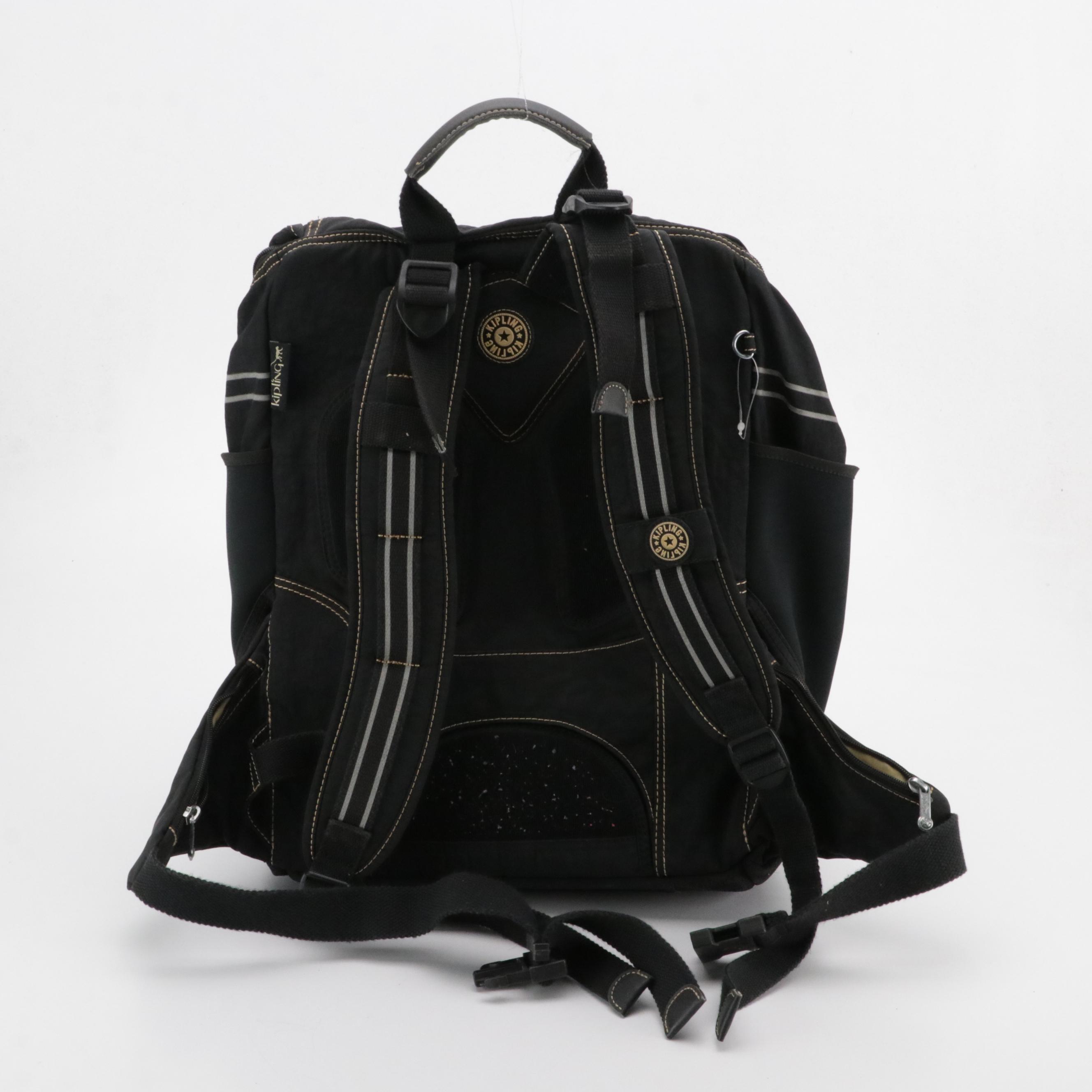 Kipling Black Nylon Flap Backpack, The North Face Violet Hiking Backpack