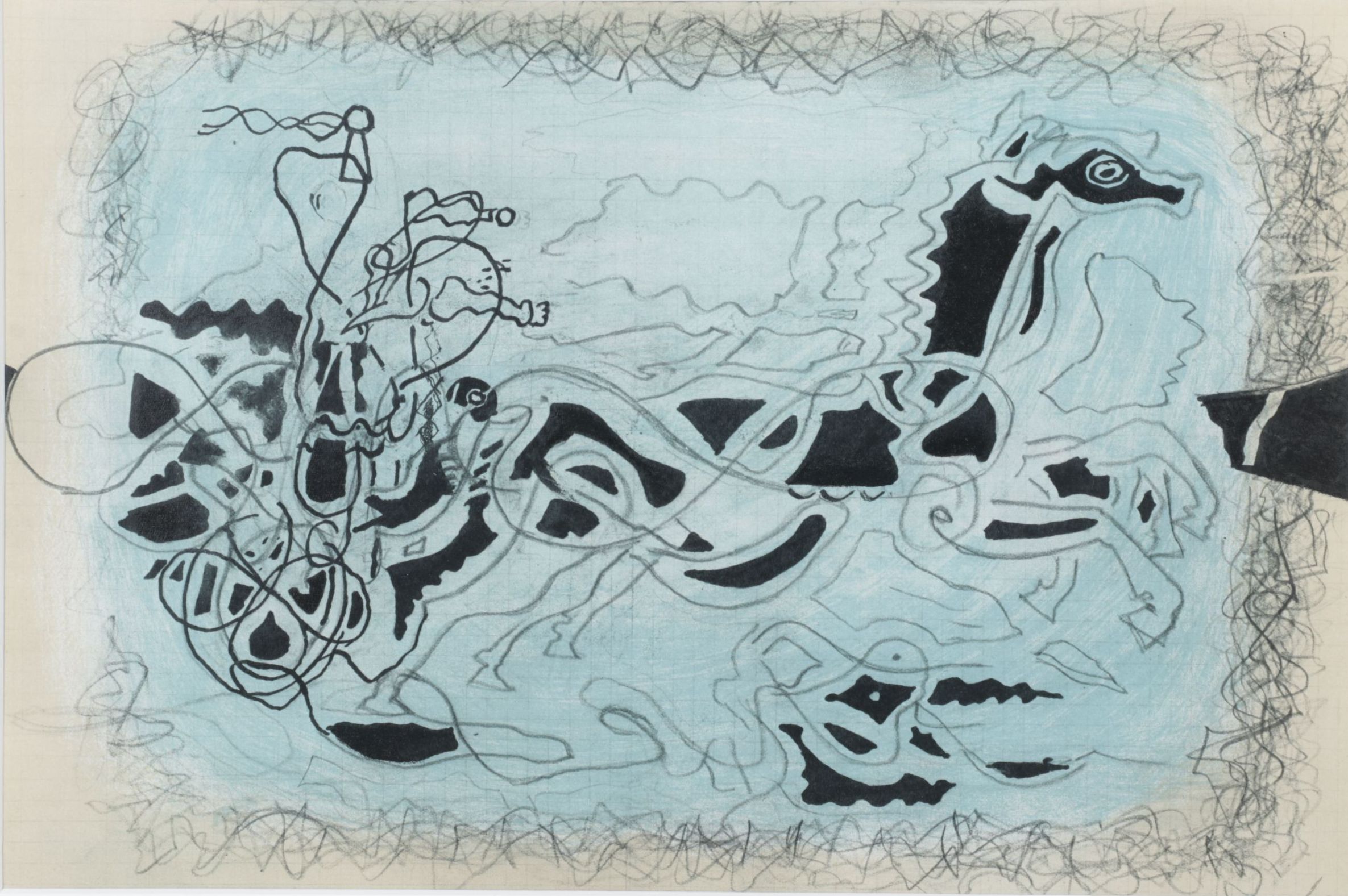 Lithograph After Georges Braque "The Blue Chariot," 1955