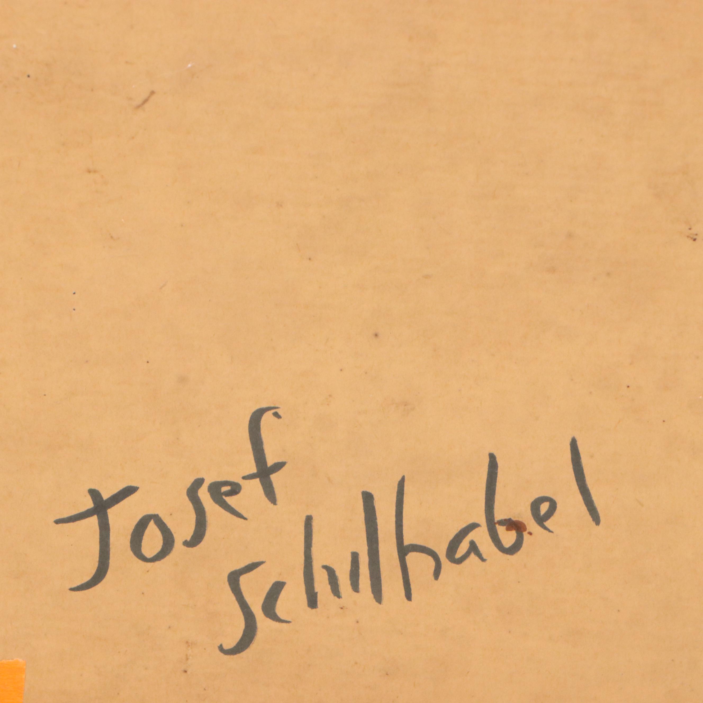 Josef Schilhabel Painting Farmhouse with Windmill, Early to Mid-20th Century