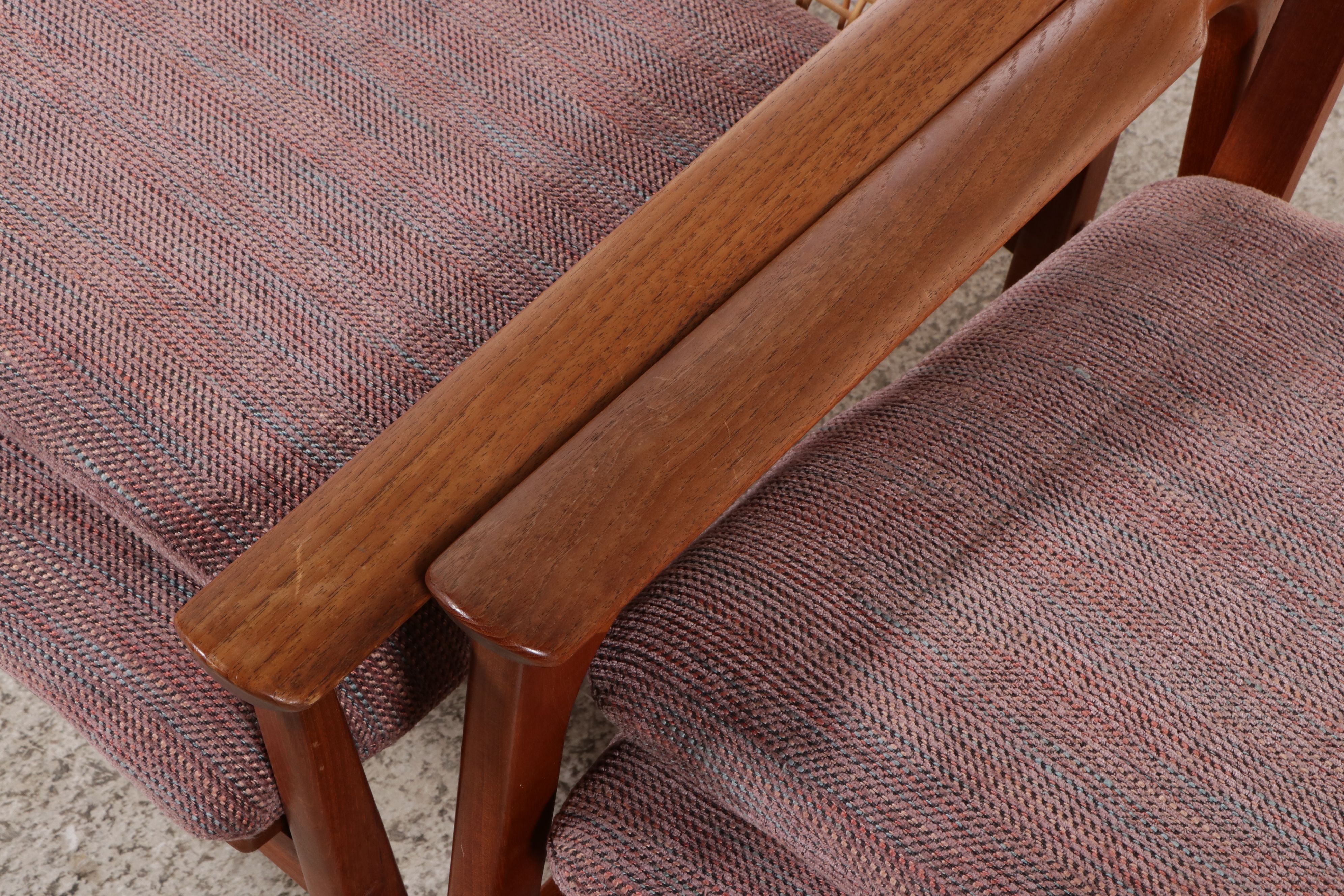 Danish Modern Teak Armchair and Rocking Chair, Style of Ole Wanscher
