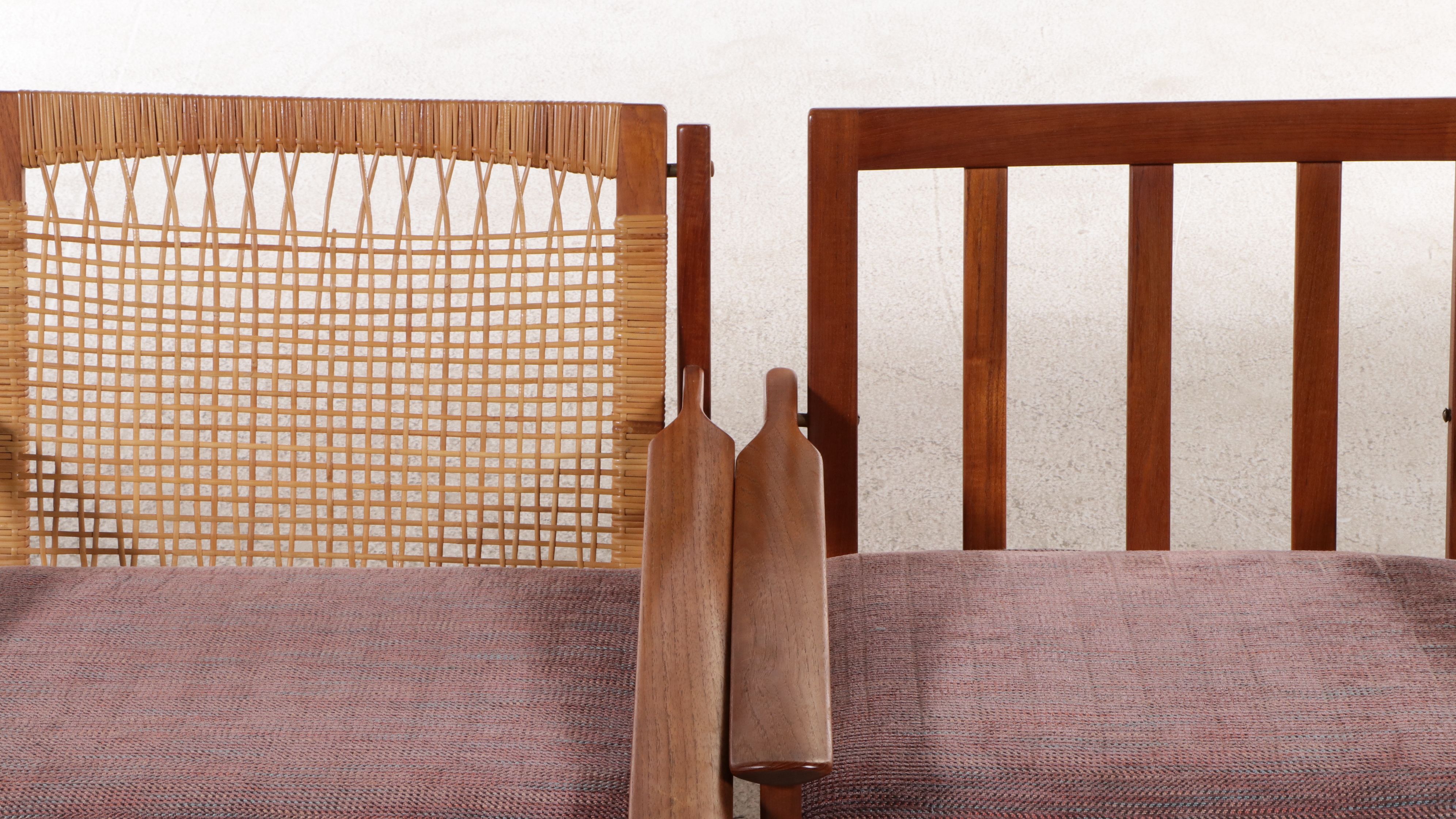 Danish Modern Teak Armchair and Rocking Chair, Style of Ole Wanscher