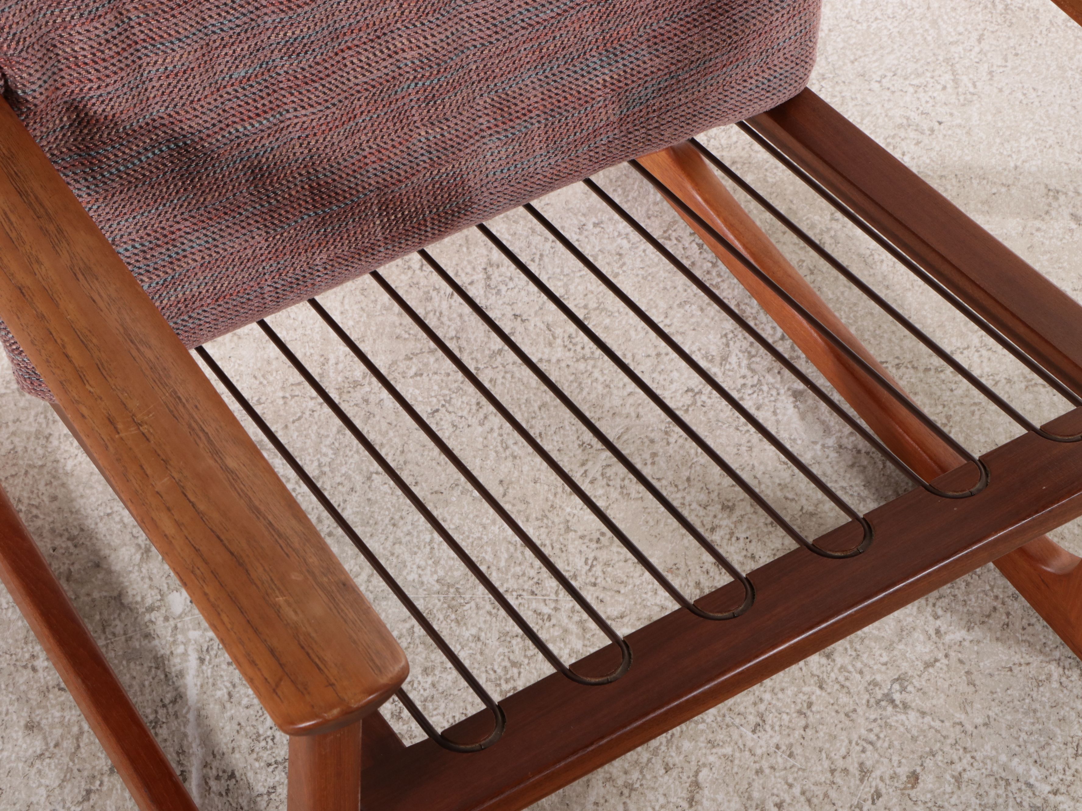 Danish Modern Teak Armchair and Rocking Chair, Style of Ole Wanscher