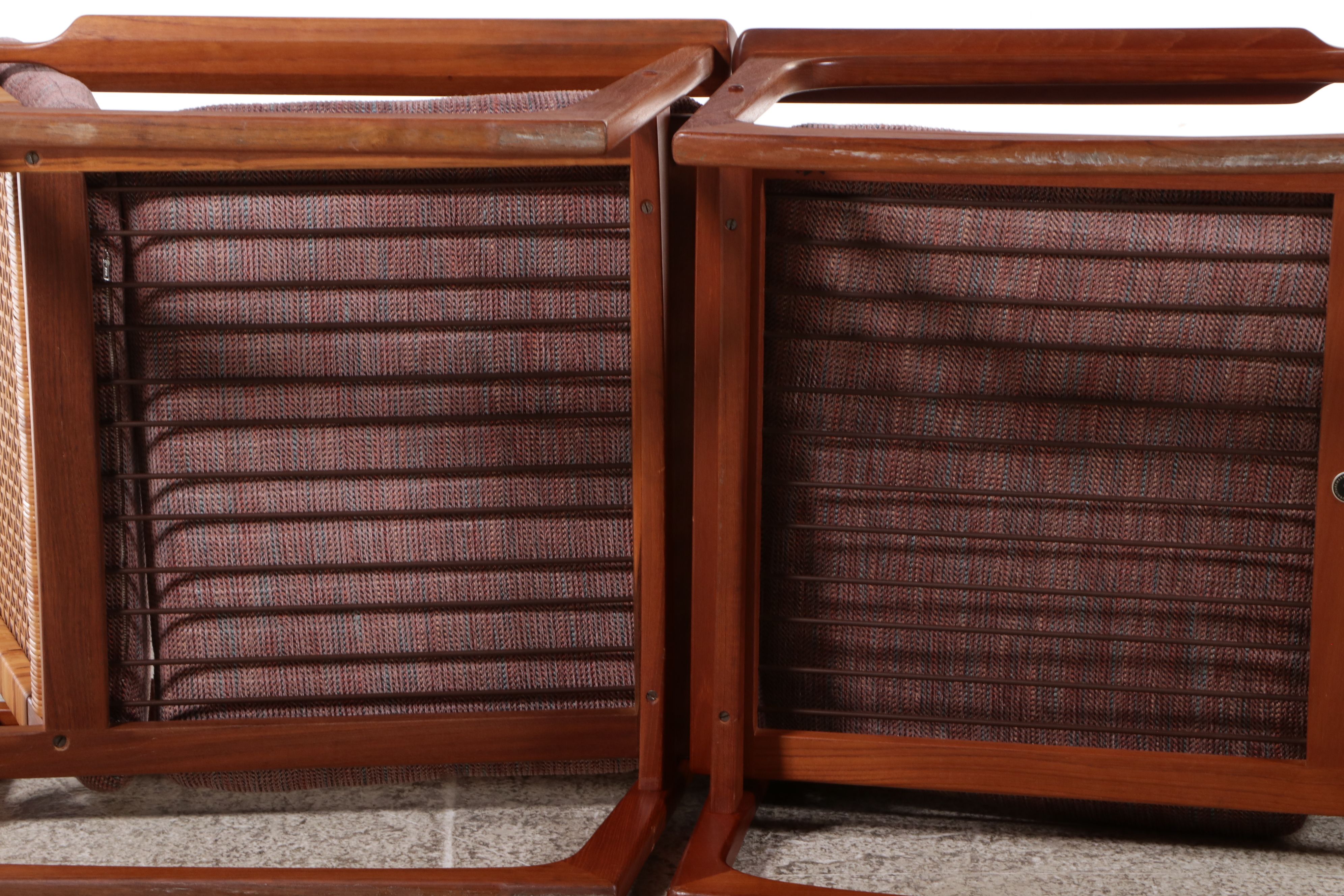 Danish Modern Teak Armchair and Rocking Chair, Style of Ole Wanscher