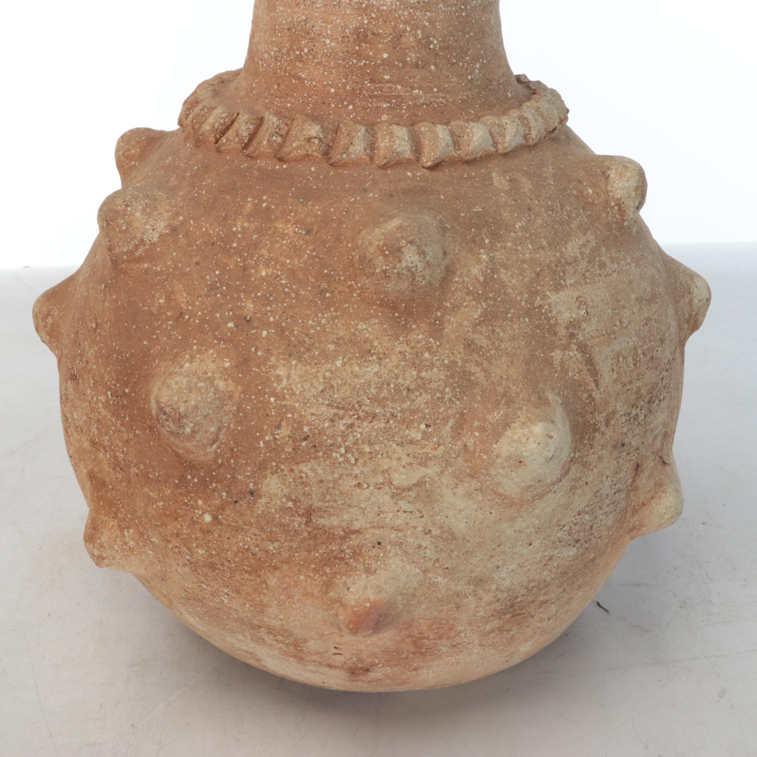Moroccan Tamegroute Ceramic Floor Vase