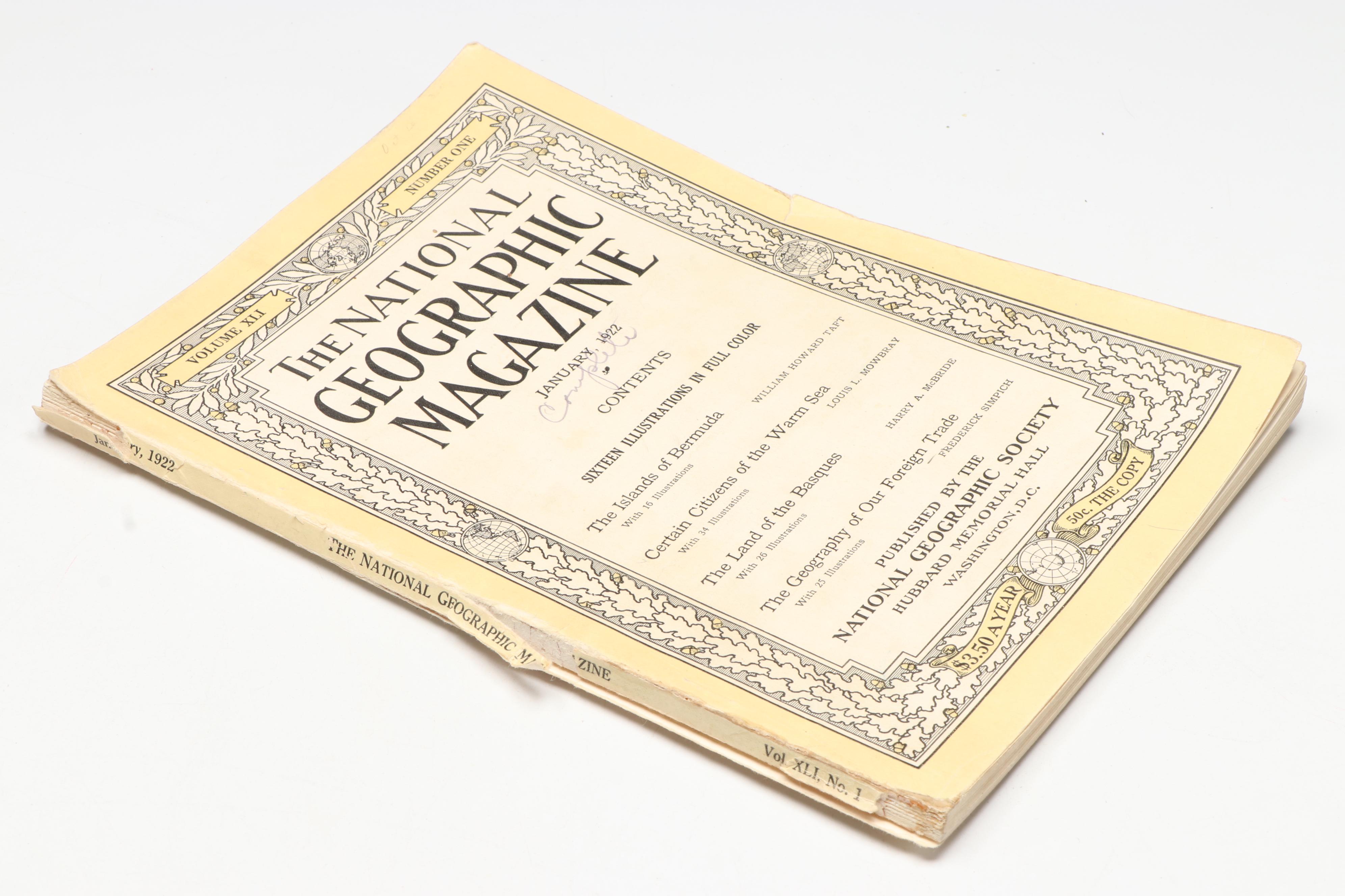 "The National Geographic Magazine" Vol. XLI and XLII Full Year Set, 1922