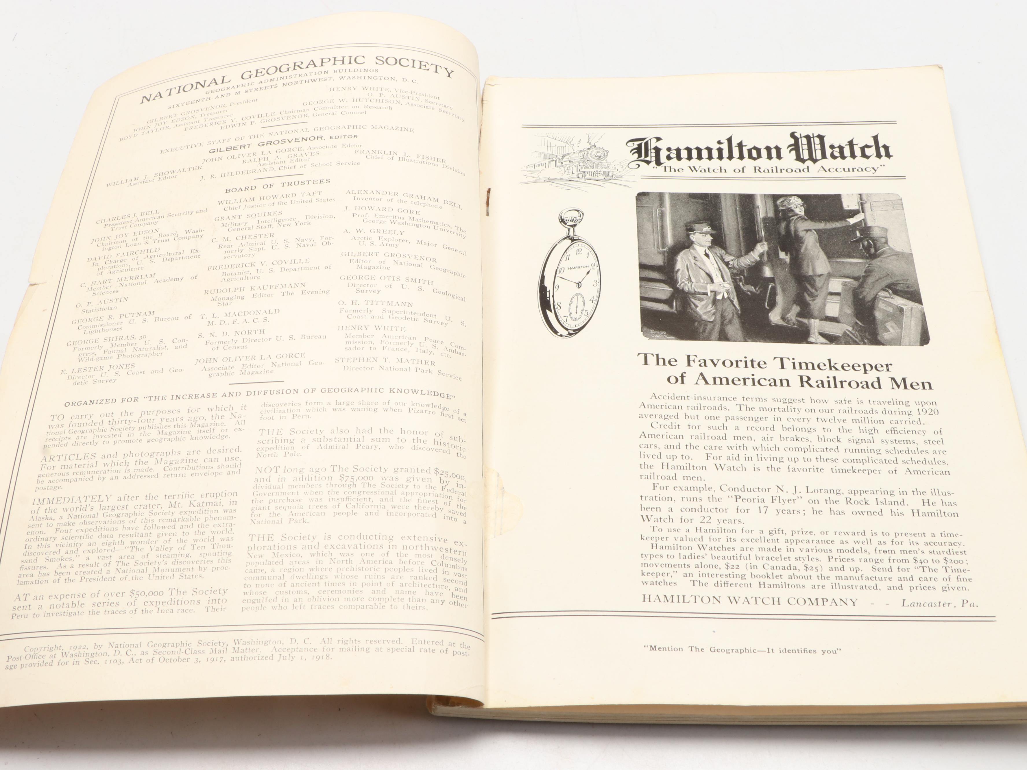 "The National Geographic Magazine" Vol. XLI and XLII Full Year Set, 1922