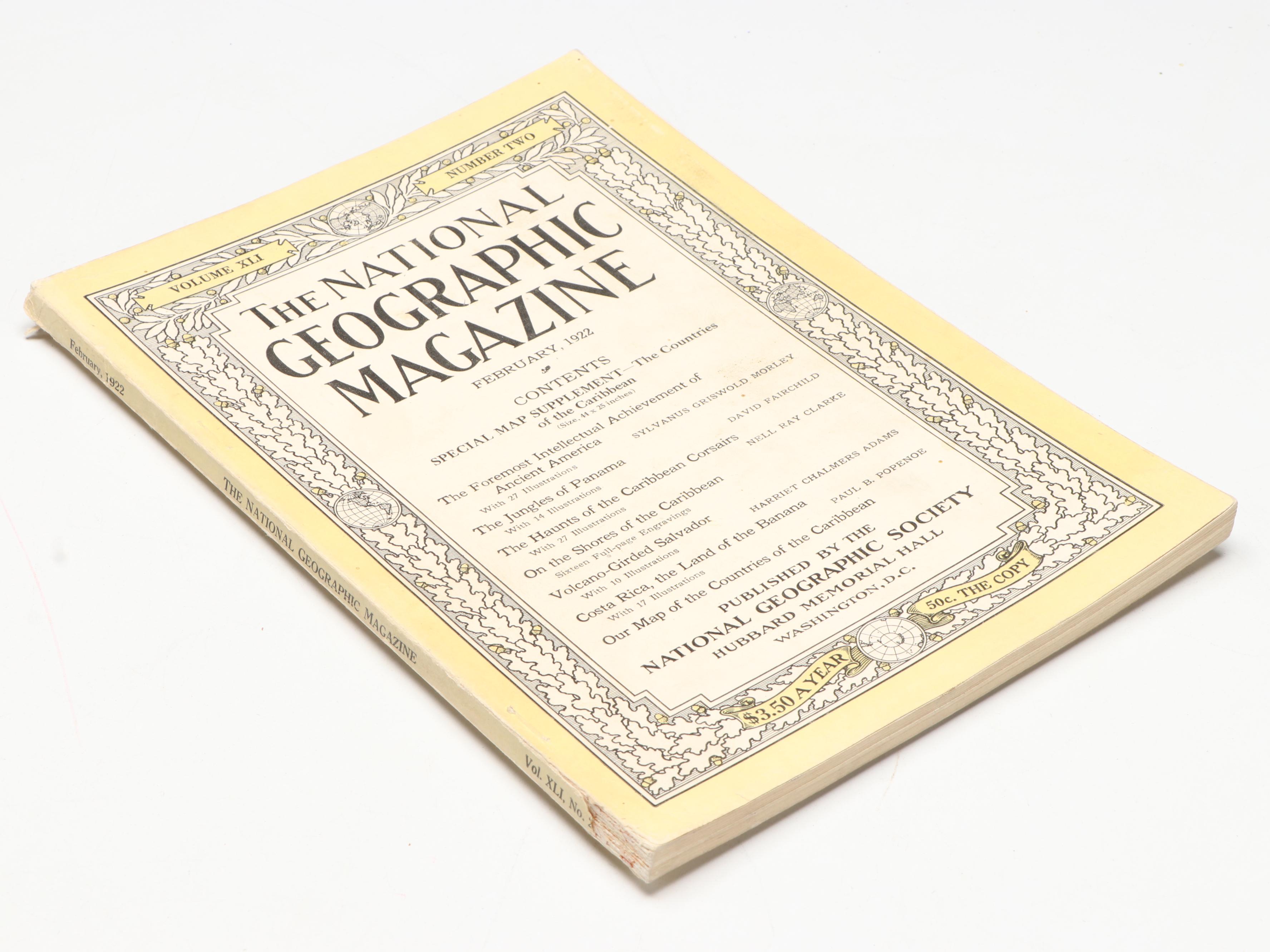 "The National Geographic Magazine" Vol. XLI and XLII Full Year Set, 1922