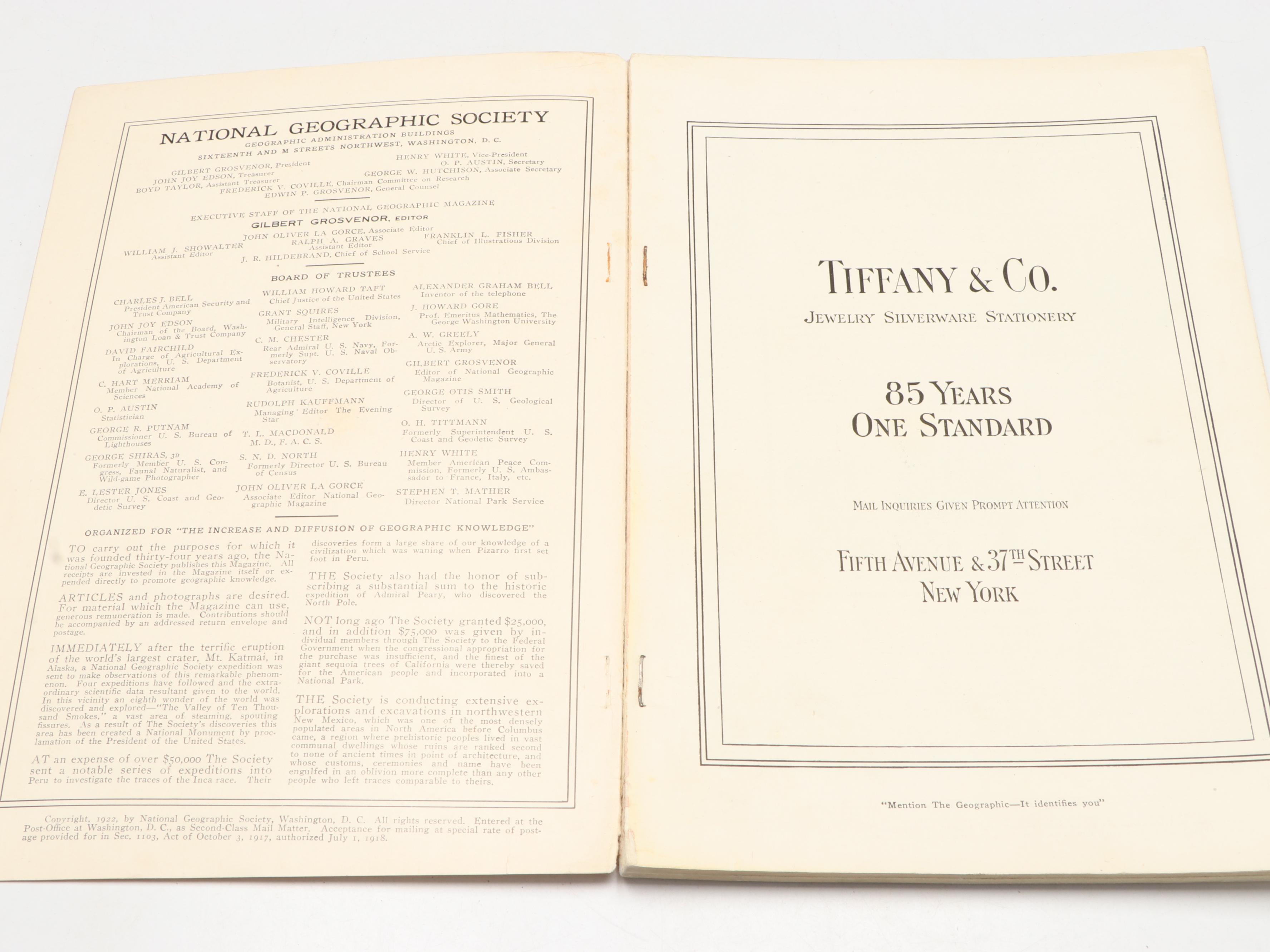 "The National Geographic Magazine" Vol. XLI and XLII Full Year Set, 1922