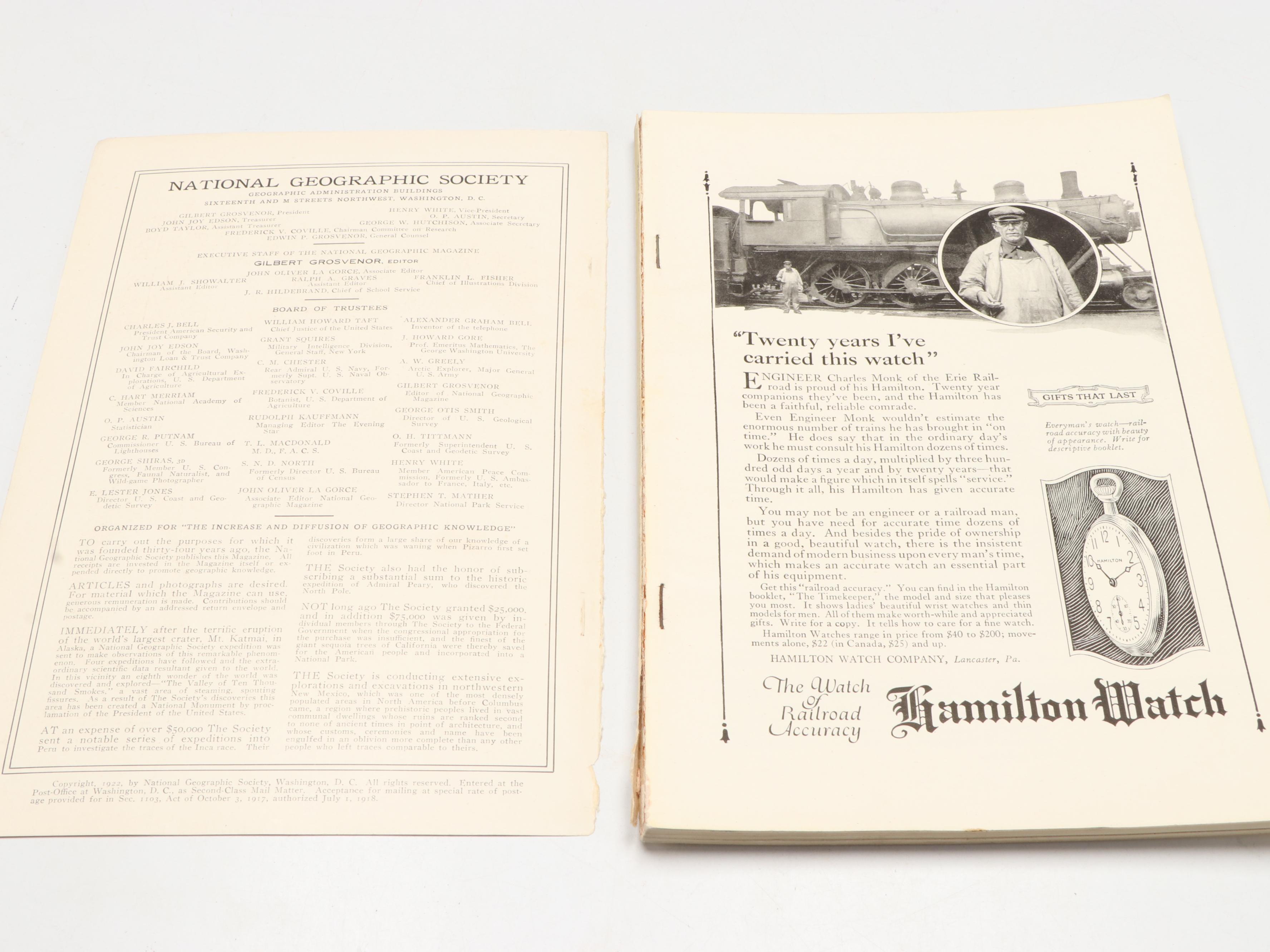 "The National Geographic Magazine" Vol. XLI and XLII Full Year Set, 1922