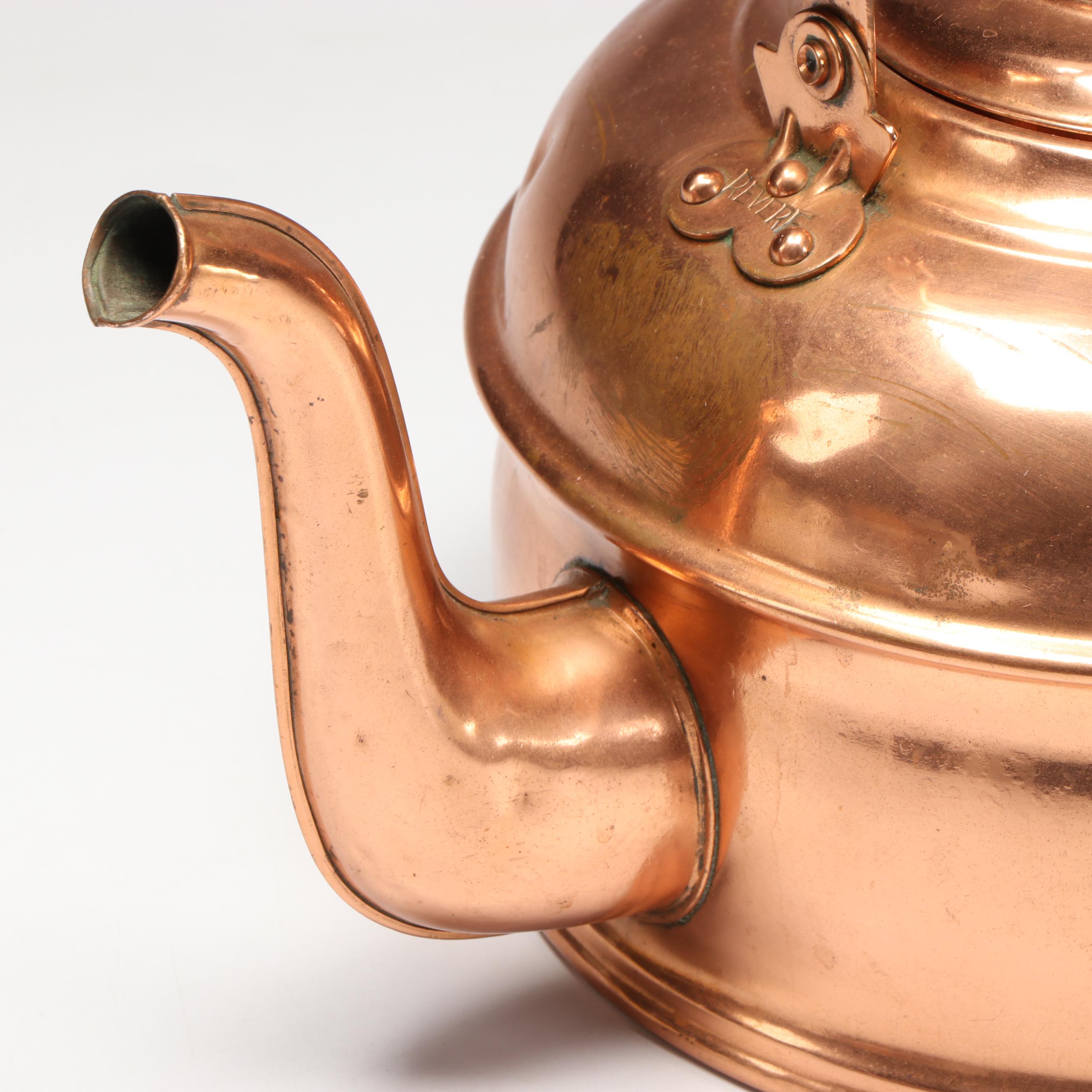 Revere Copper Teapot with Wood Handle