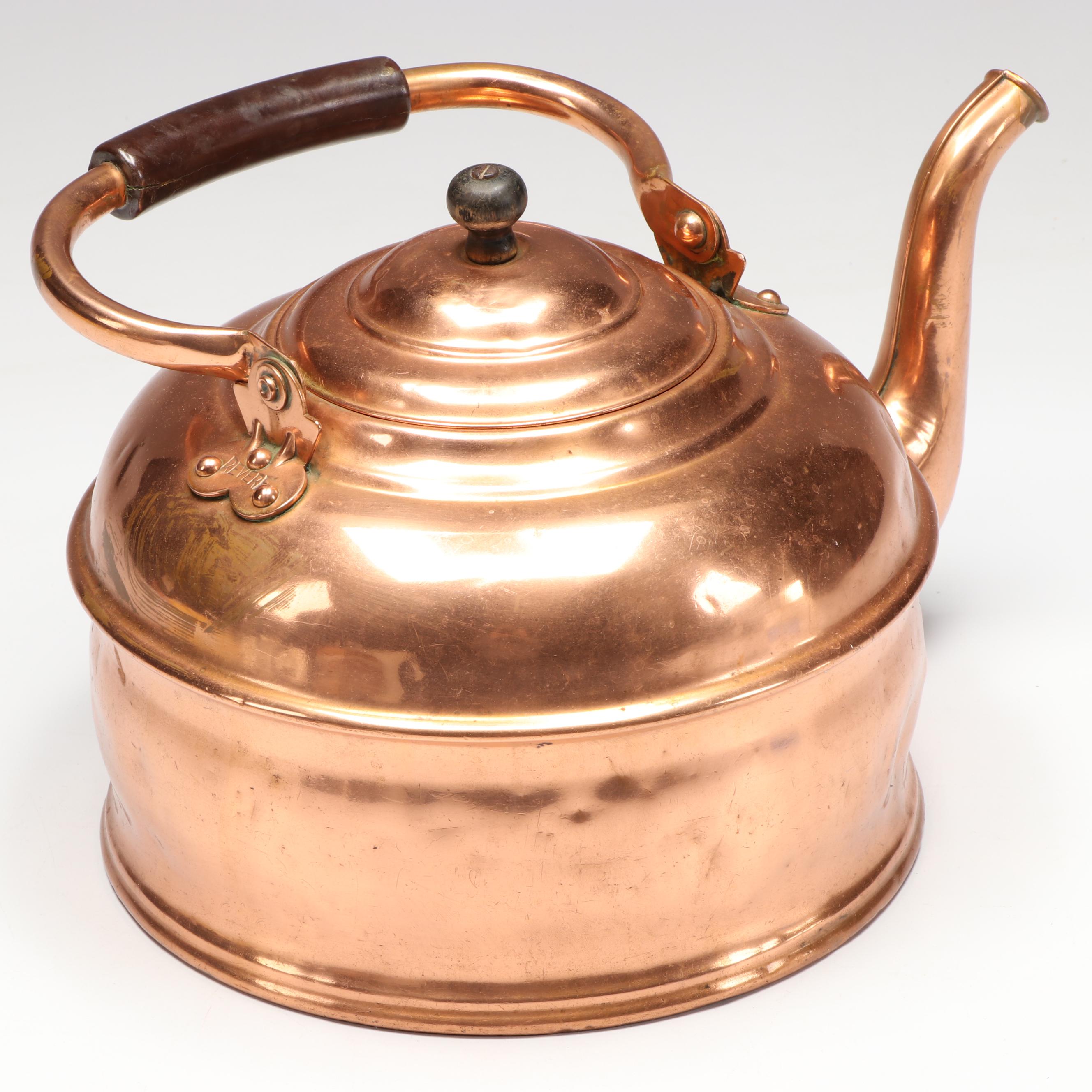 Revere Copper Teapot with Wood Handle