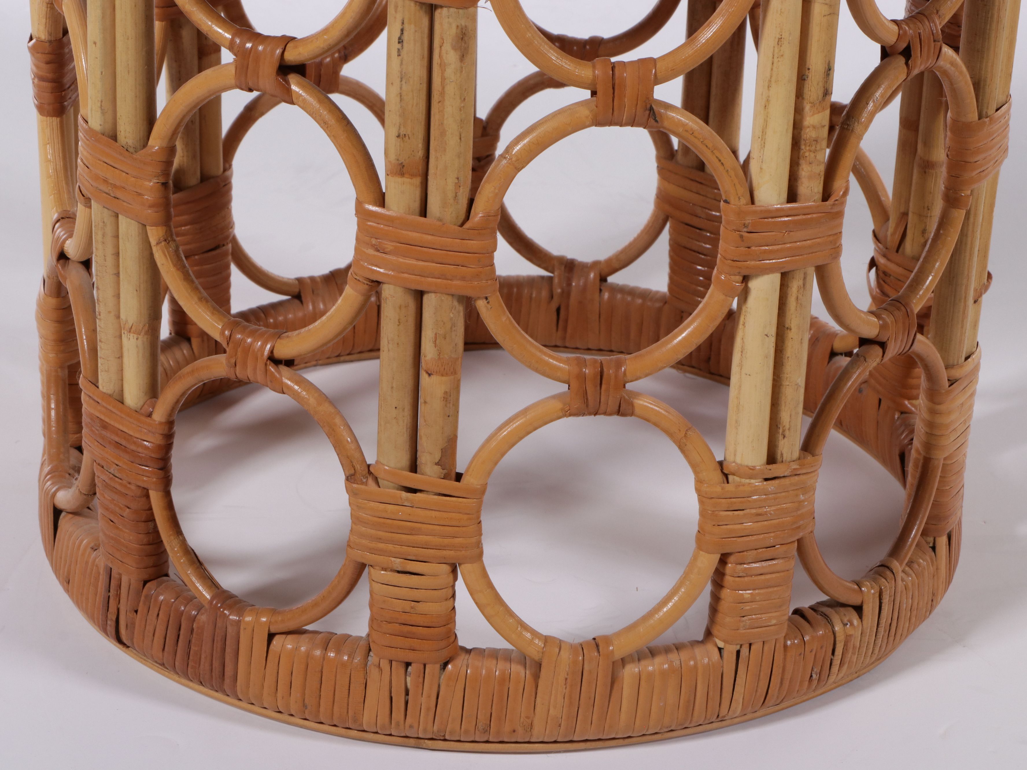 Wicker and Rattan Accent Table with Laminate Top