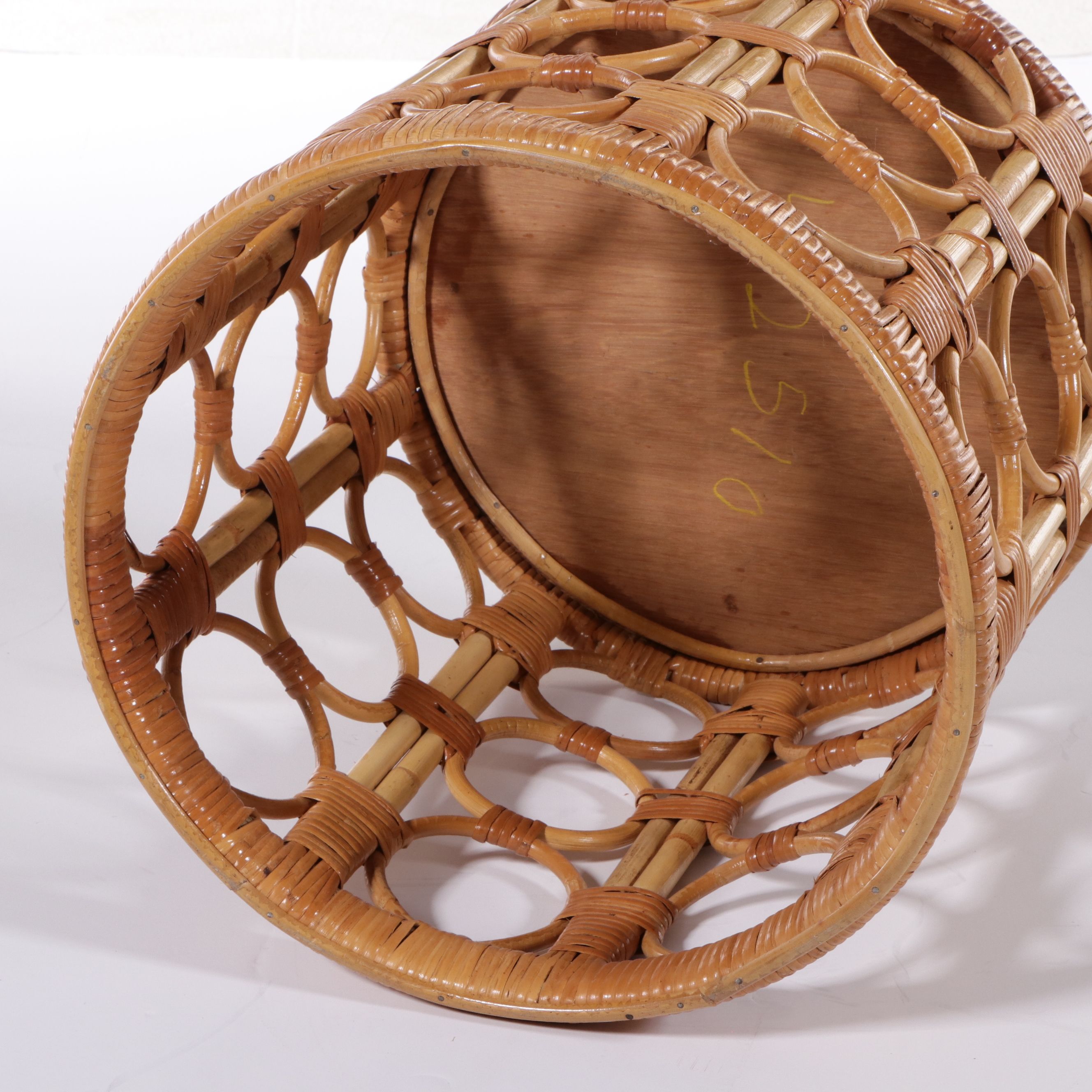 Wicker and Rattan Accent Table with Laminate Top