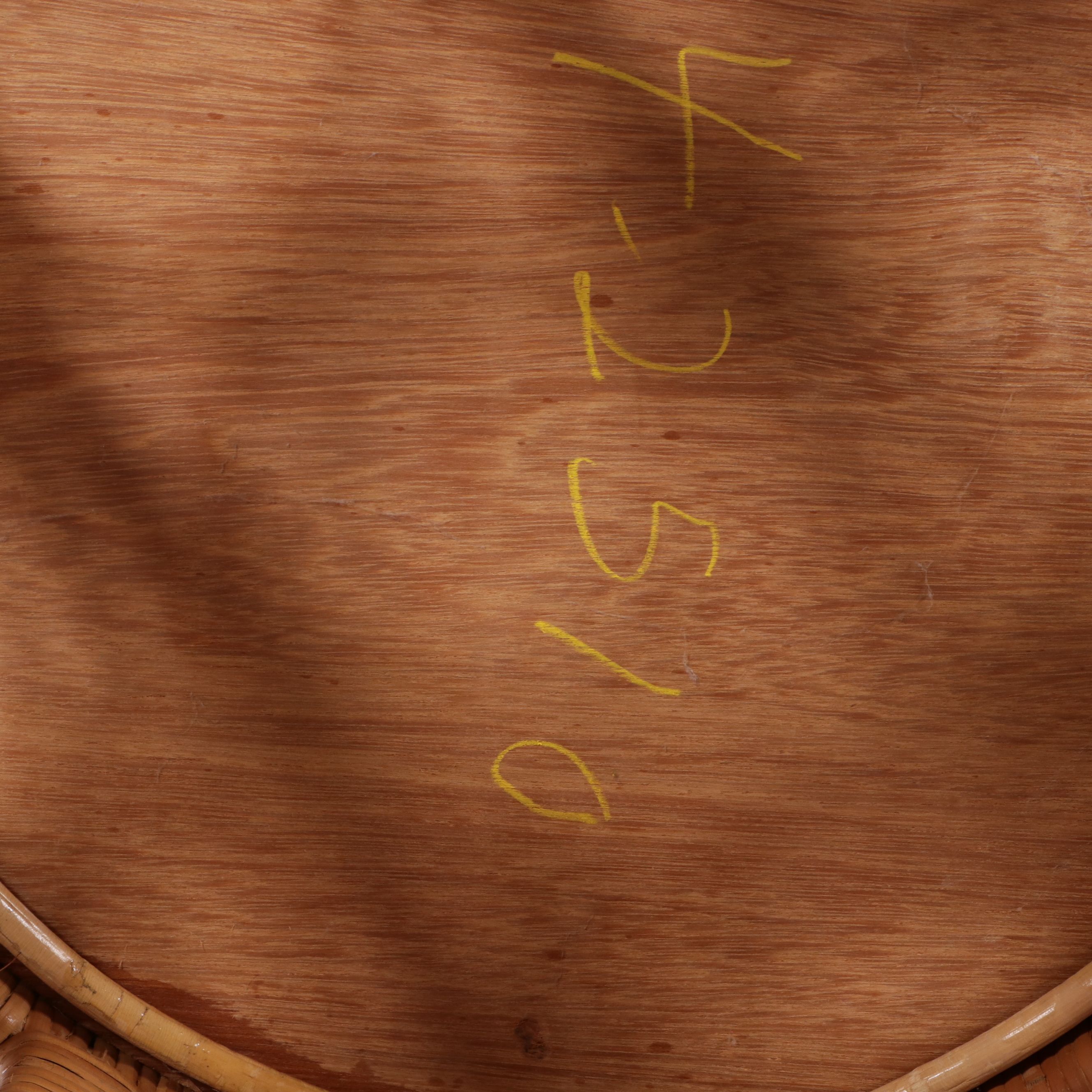 Wicker and Rattan Accent Table with Laminate Top