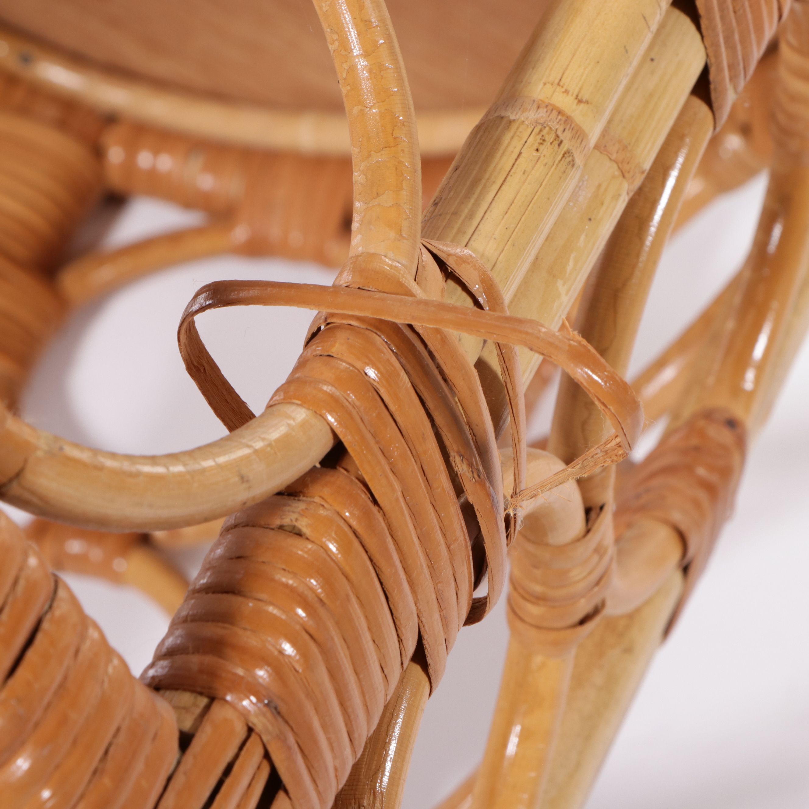 Wicker and Rattan Accent Table with Laminate Top