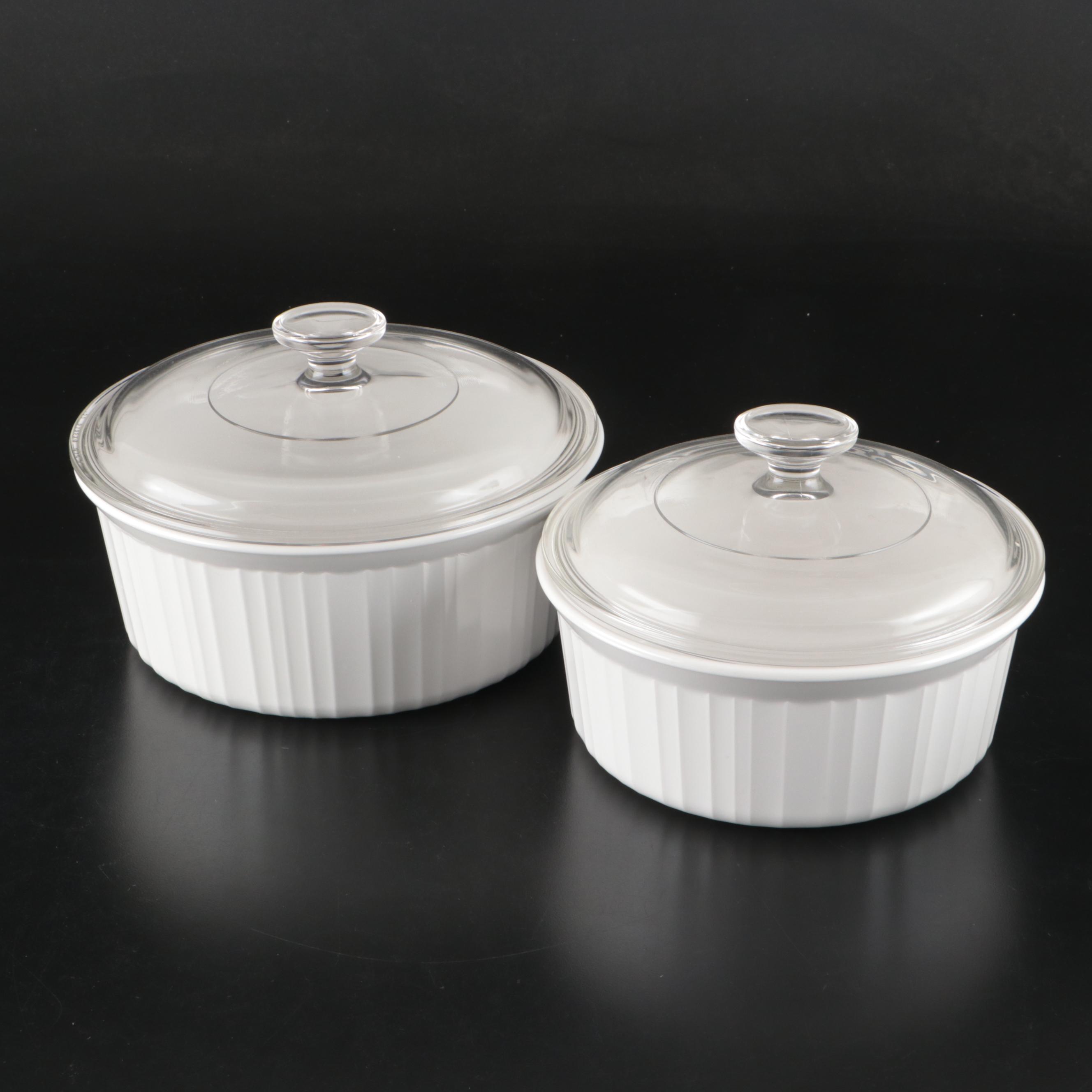 Corning Ware "French White" Ceramic Casseroles and Bakers