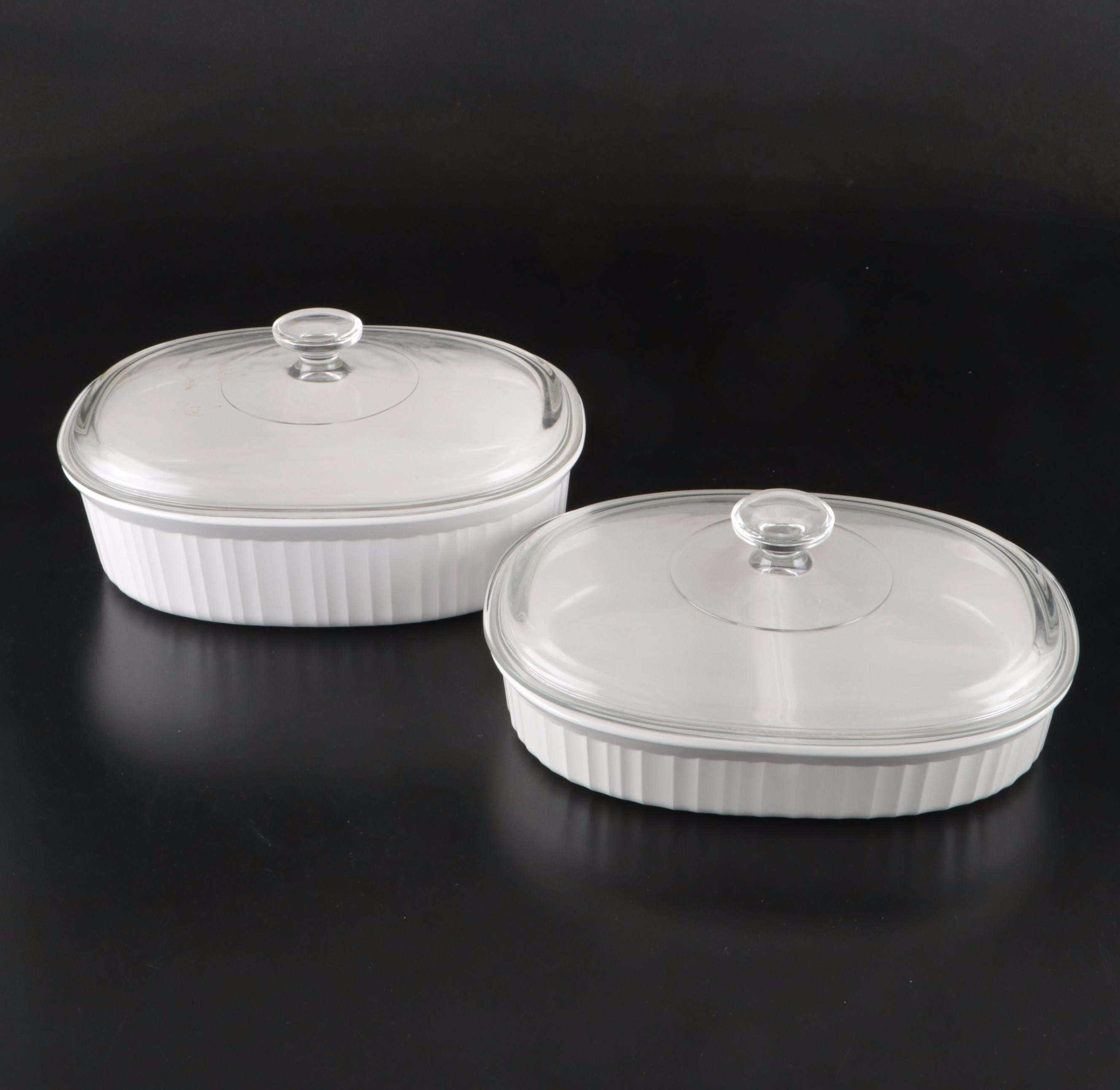 Corning Ware "French White" Ceramic Casseroles and Bakers