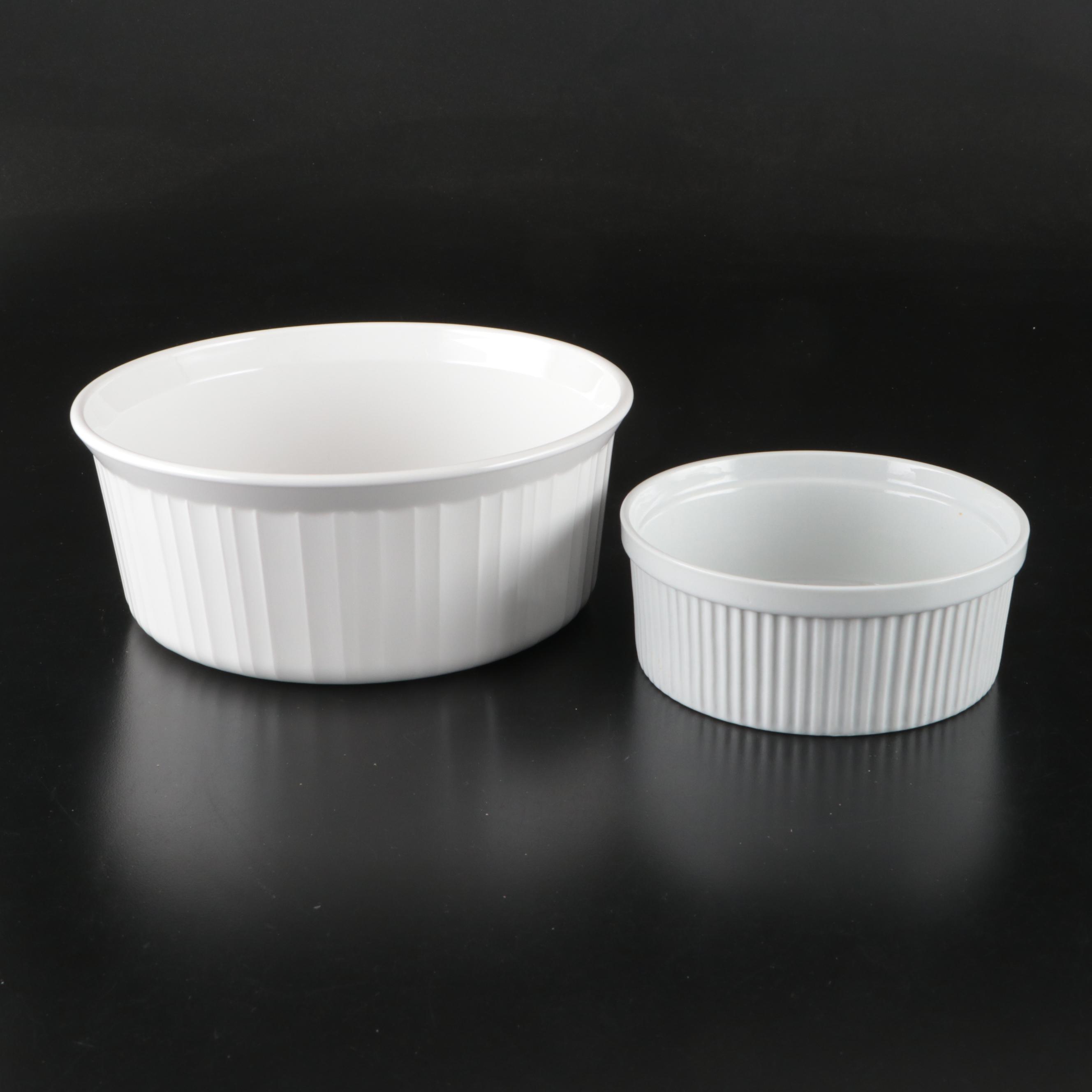 Corning Ware "French White" Ceramic Casseroles and Bakers