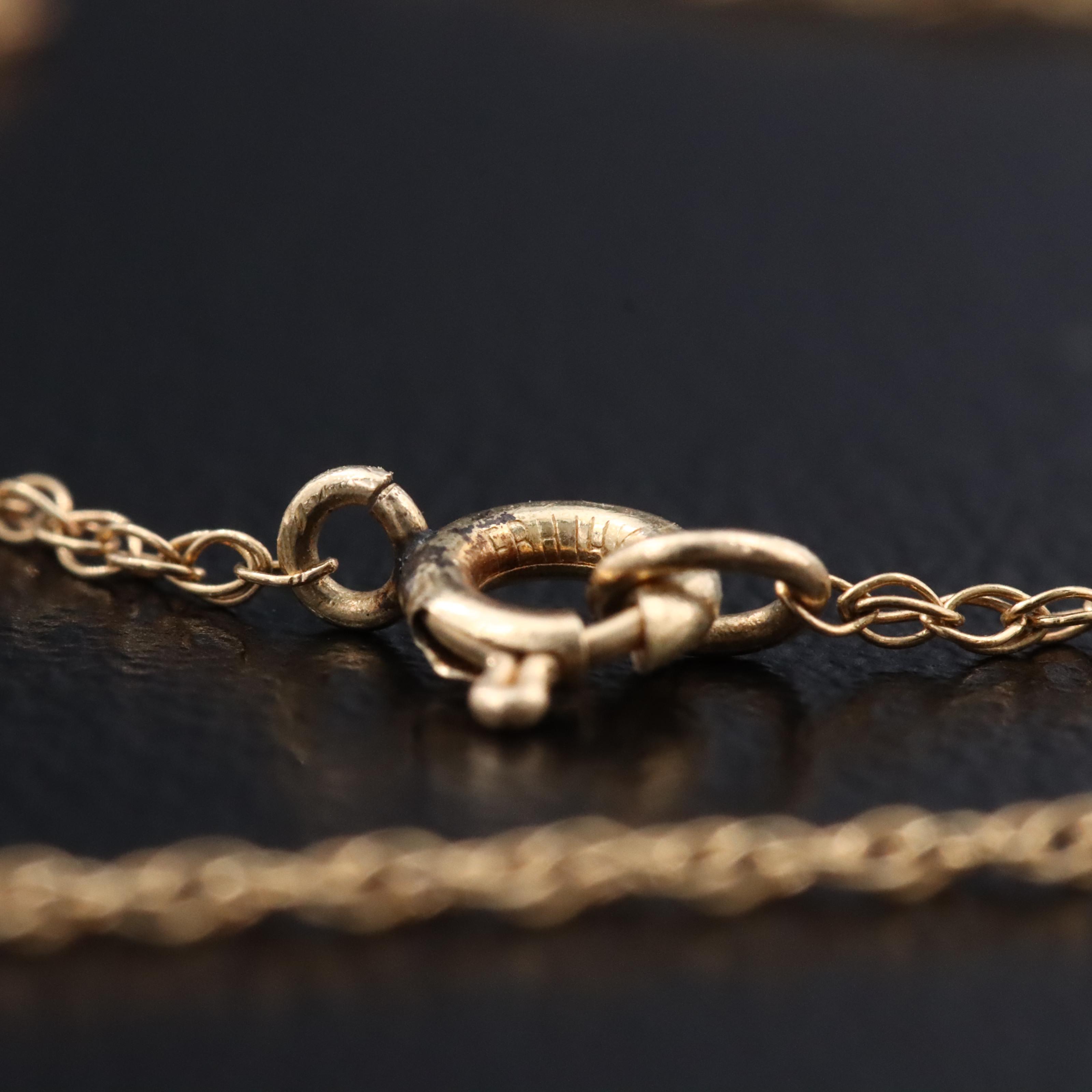 14K 0.04 CT Diamond Heart Pendant Necklace