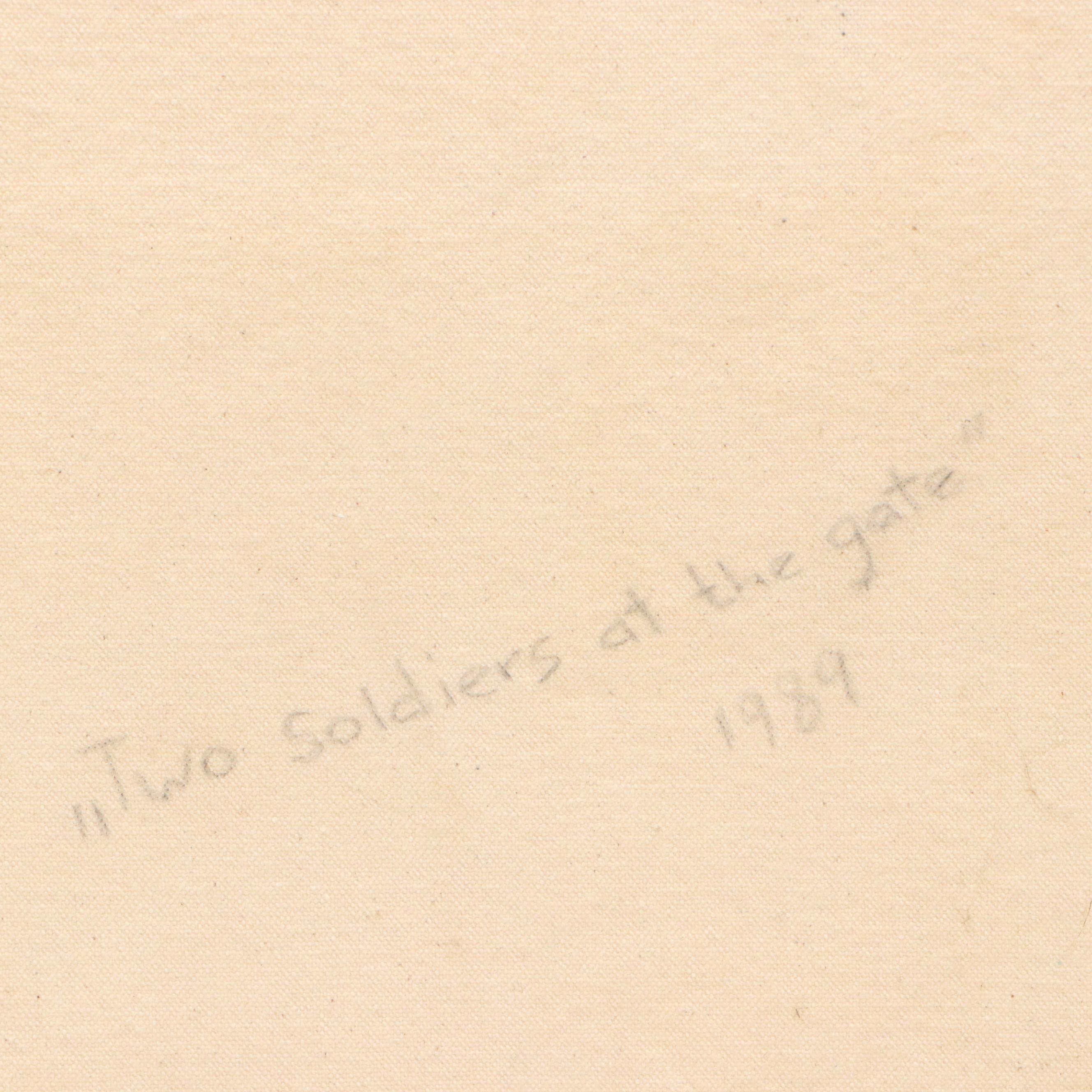 Serguei Novitchkov Oil Painting "Two Soldiers at the Gate," 1989