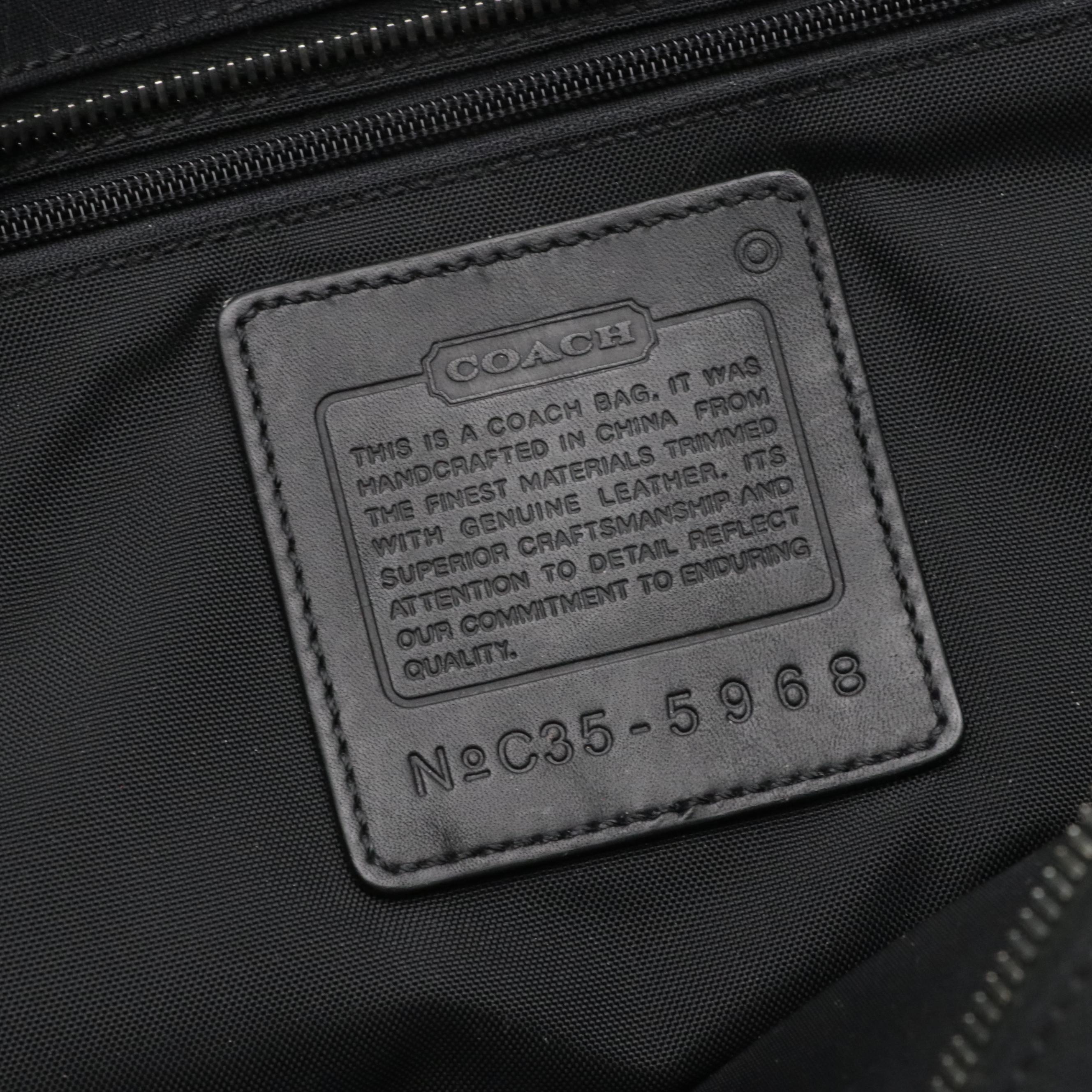 Coach 5968 Weekend Tote and 5322 Briefcase Bag in Leather-Trim Canvas