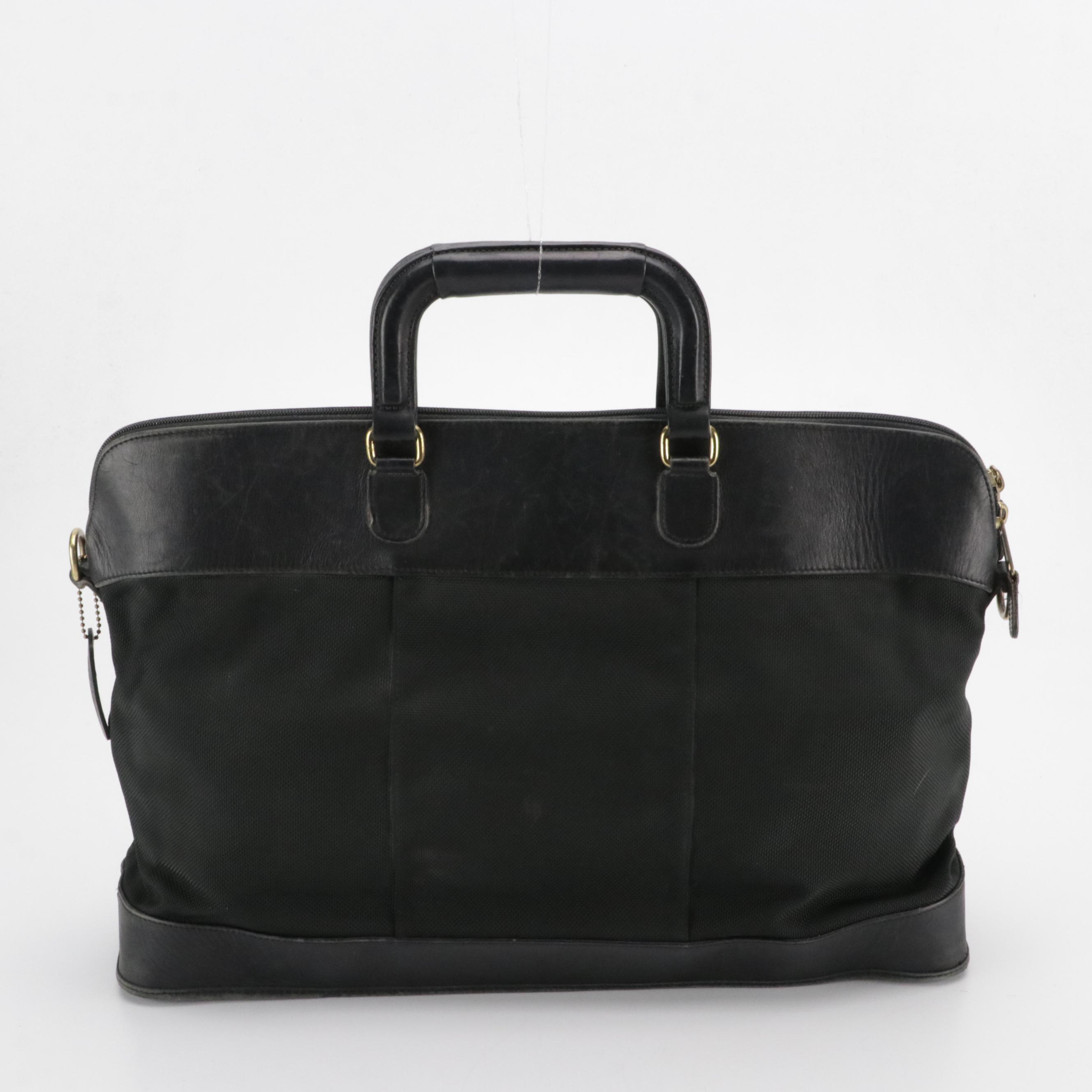 Coach 5968 Weekend Tote and 5322 Briefcase Bag in Leather-Trim Canvas