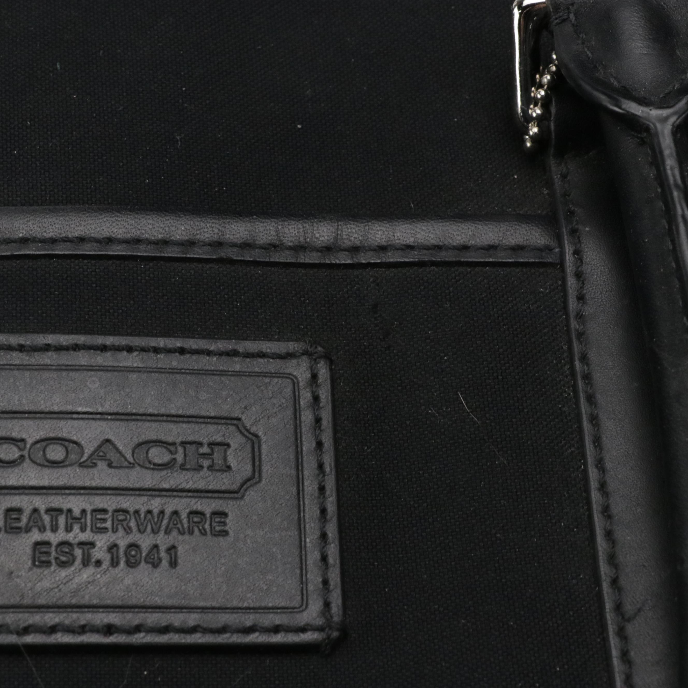 Coach 5968 Weekend Tote and 5322 Briefcase Bag in Leather-Trim Canvas