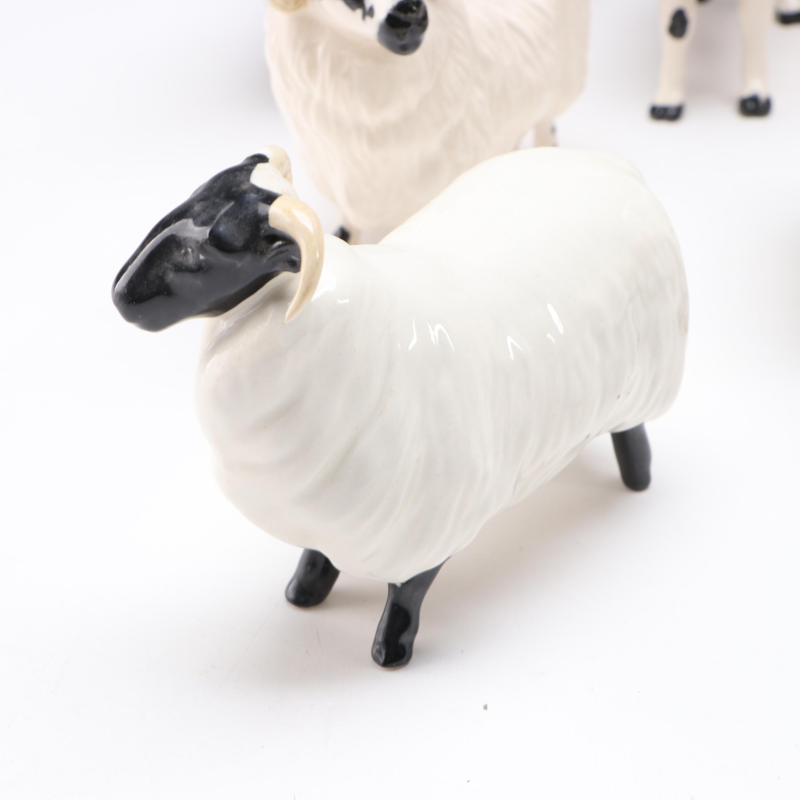 Beswick Sheep, Goats and More Ceramic Farm Animals, Mid to Late 20th Century