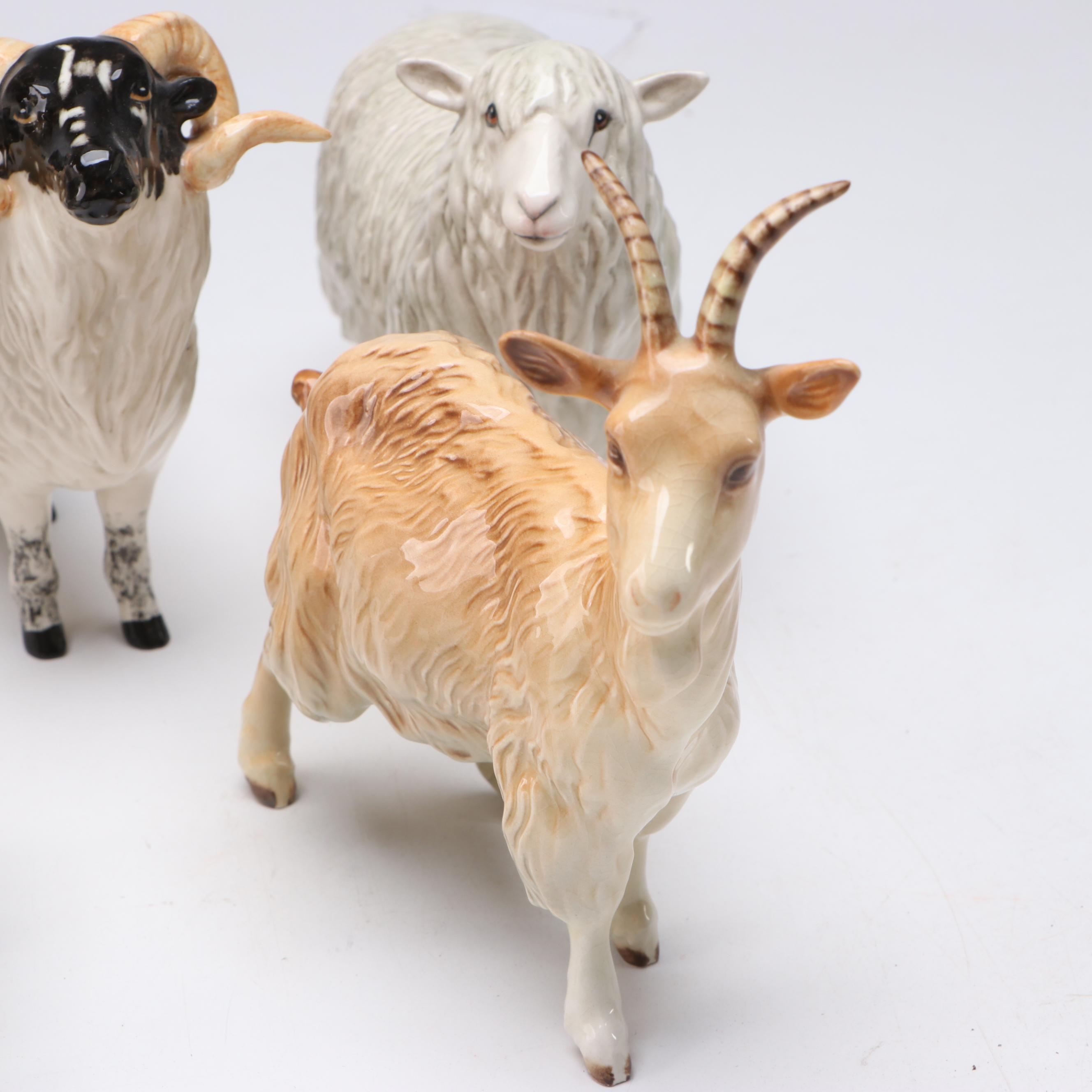 Beswick Sheep, Goats and More Ceramic Farm Animals, Mid to Late 20th Century