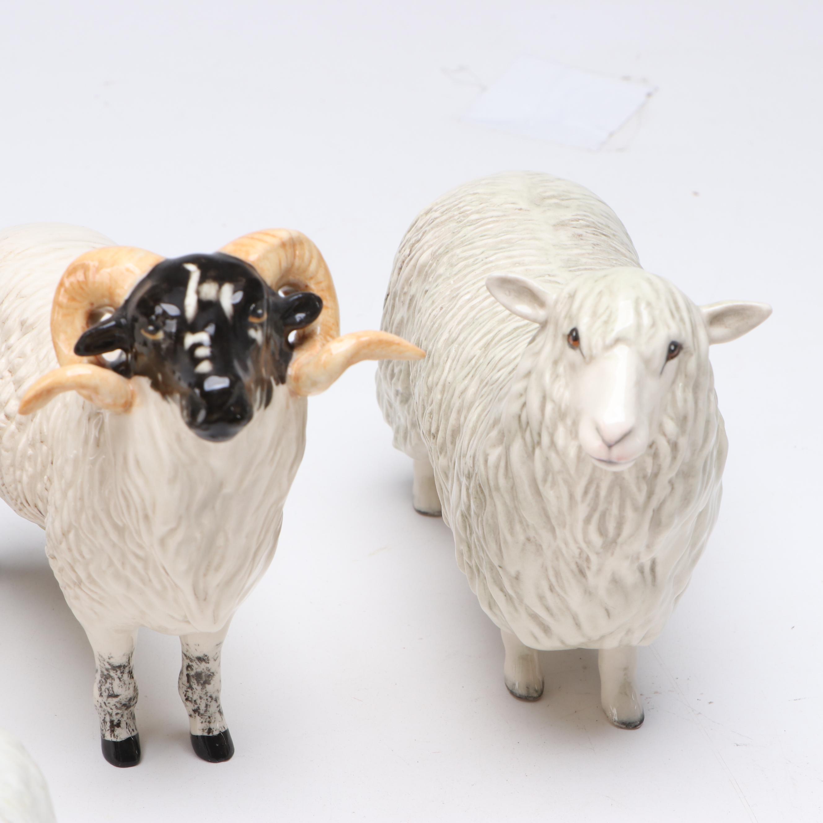 Beswick Sheep, Goats and More Ceramic Farm Animals, Mid to Late 20th Century