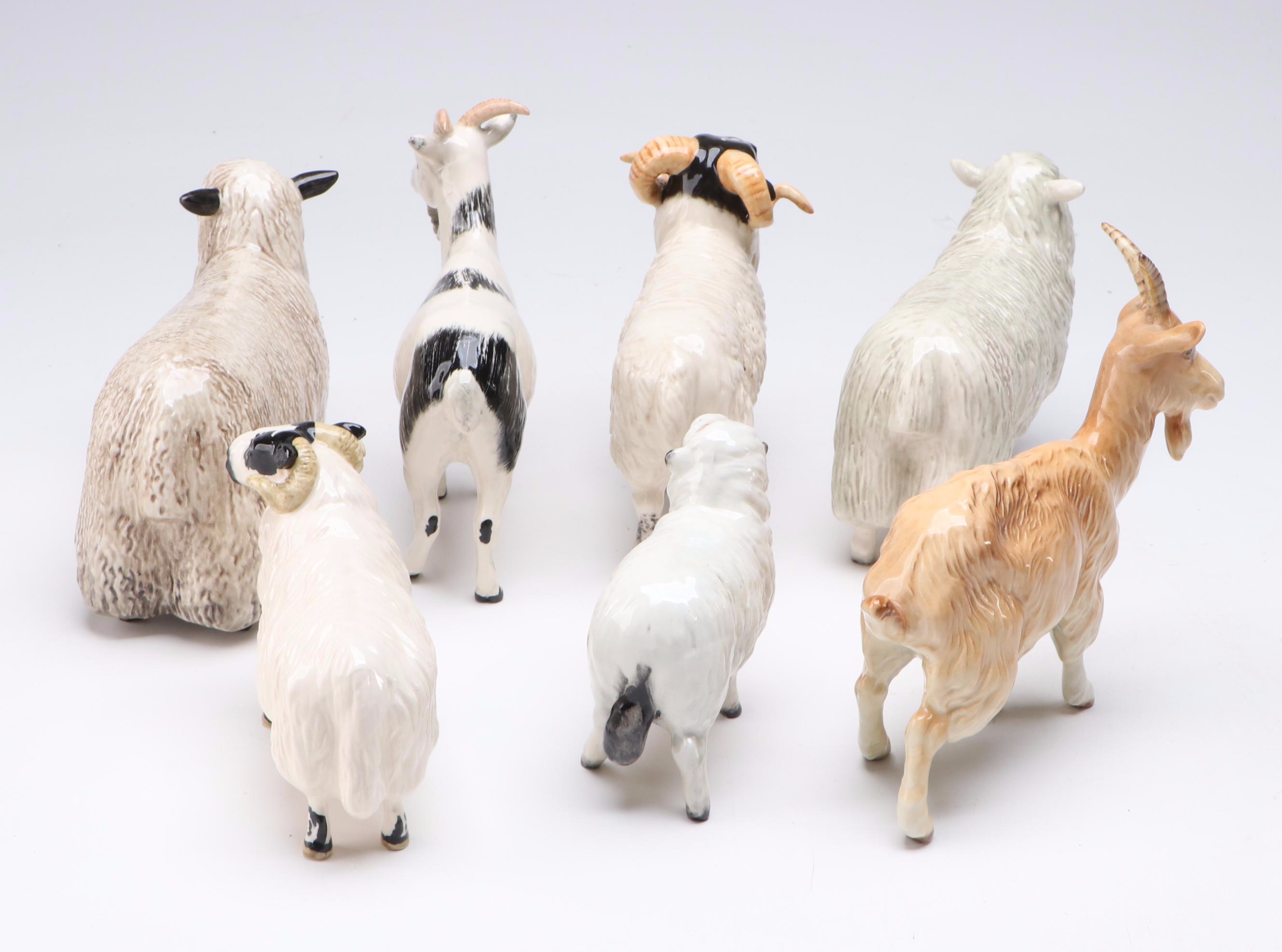 Beswick Sheep, Goats and More Ceramic Farm Animals, Mid to Late 20th Century
